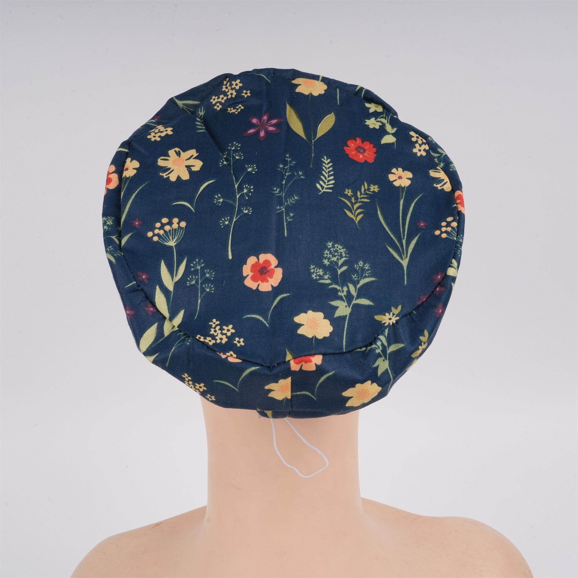 Cotton Euro Style Surgical Scrub Cap,Yellow Orange Flowers