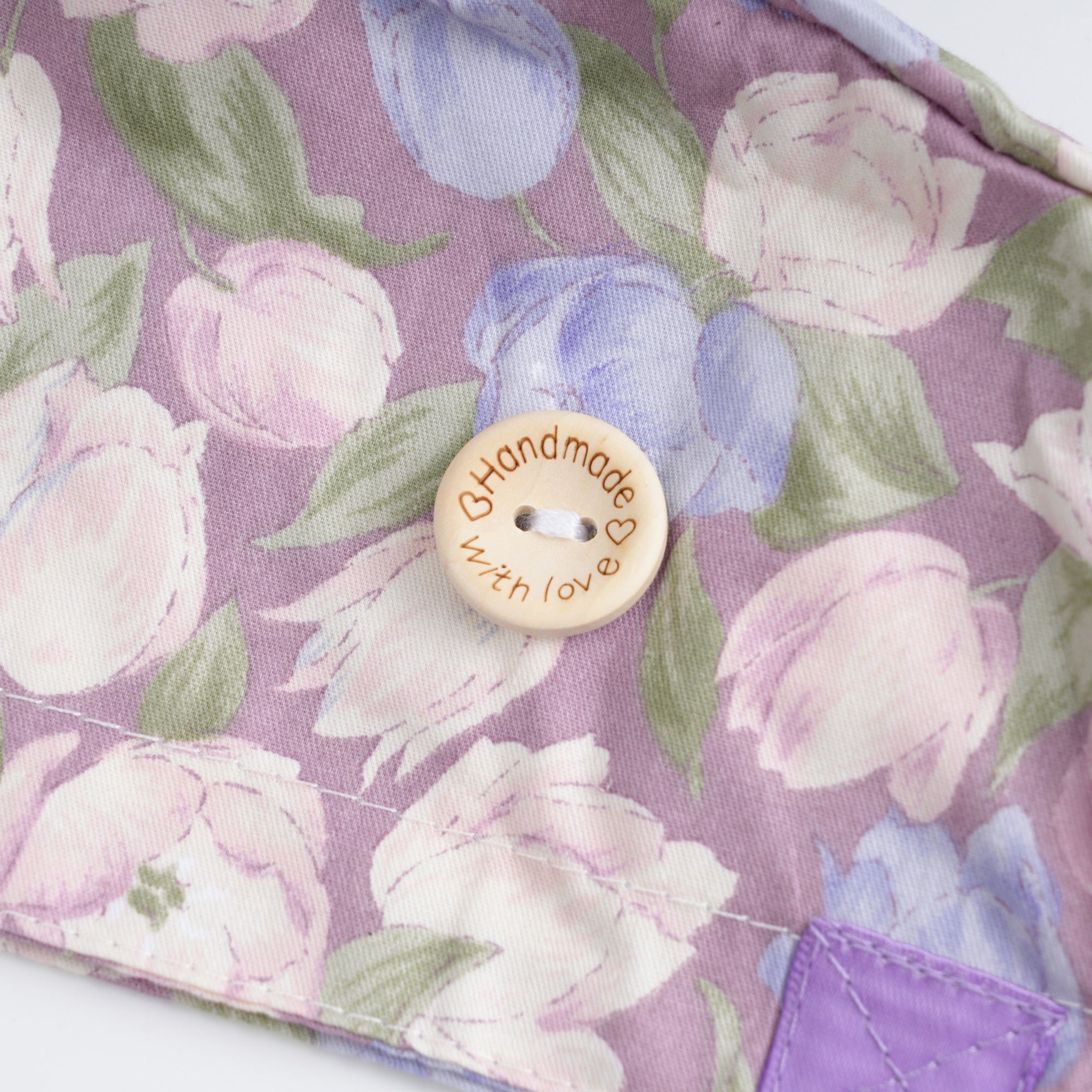 Purple Blossom Cotton Ponytail Scrub Cap