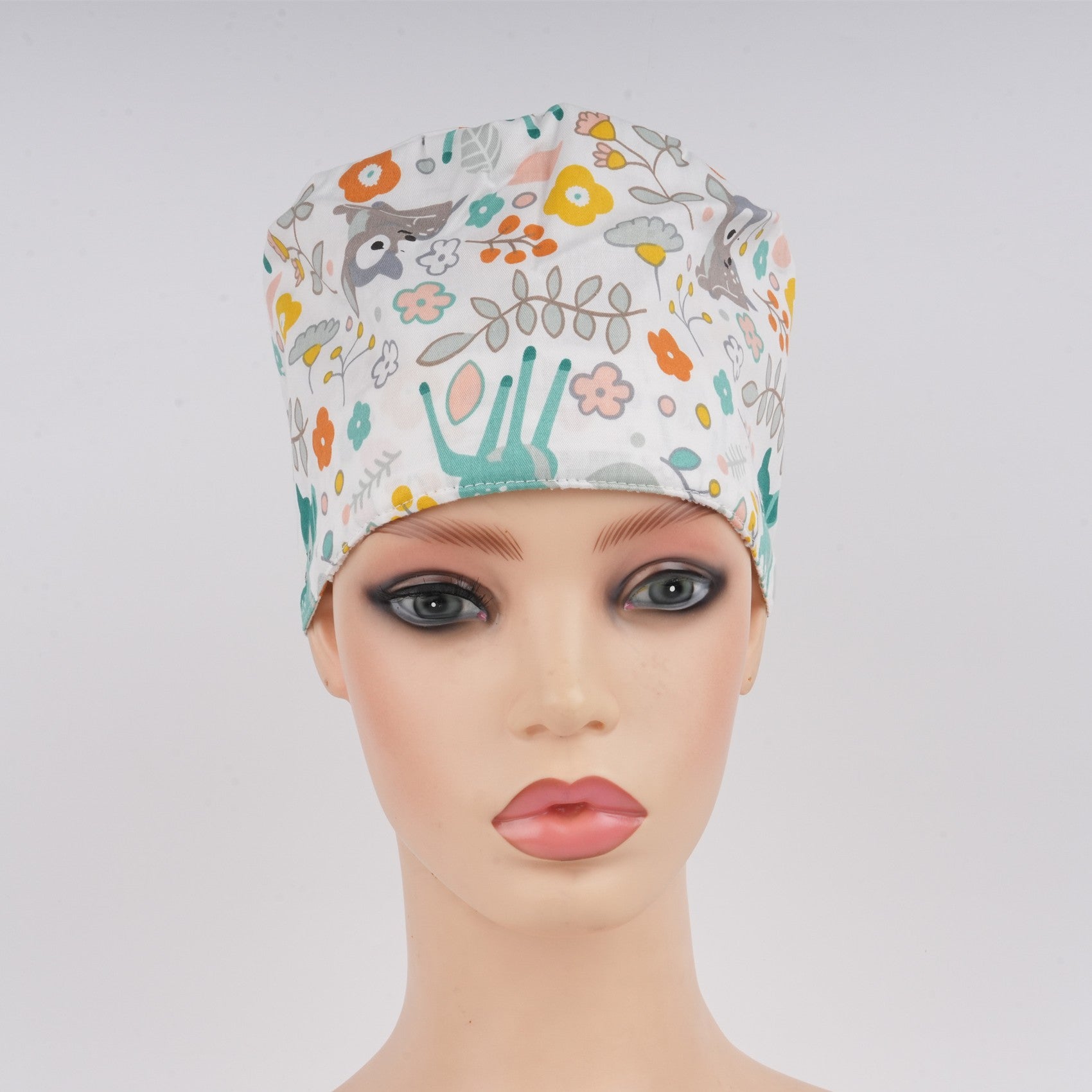 Cute Animal Print Euro Surgical Scrub Cap,Handmade Cotton OR Hat
