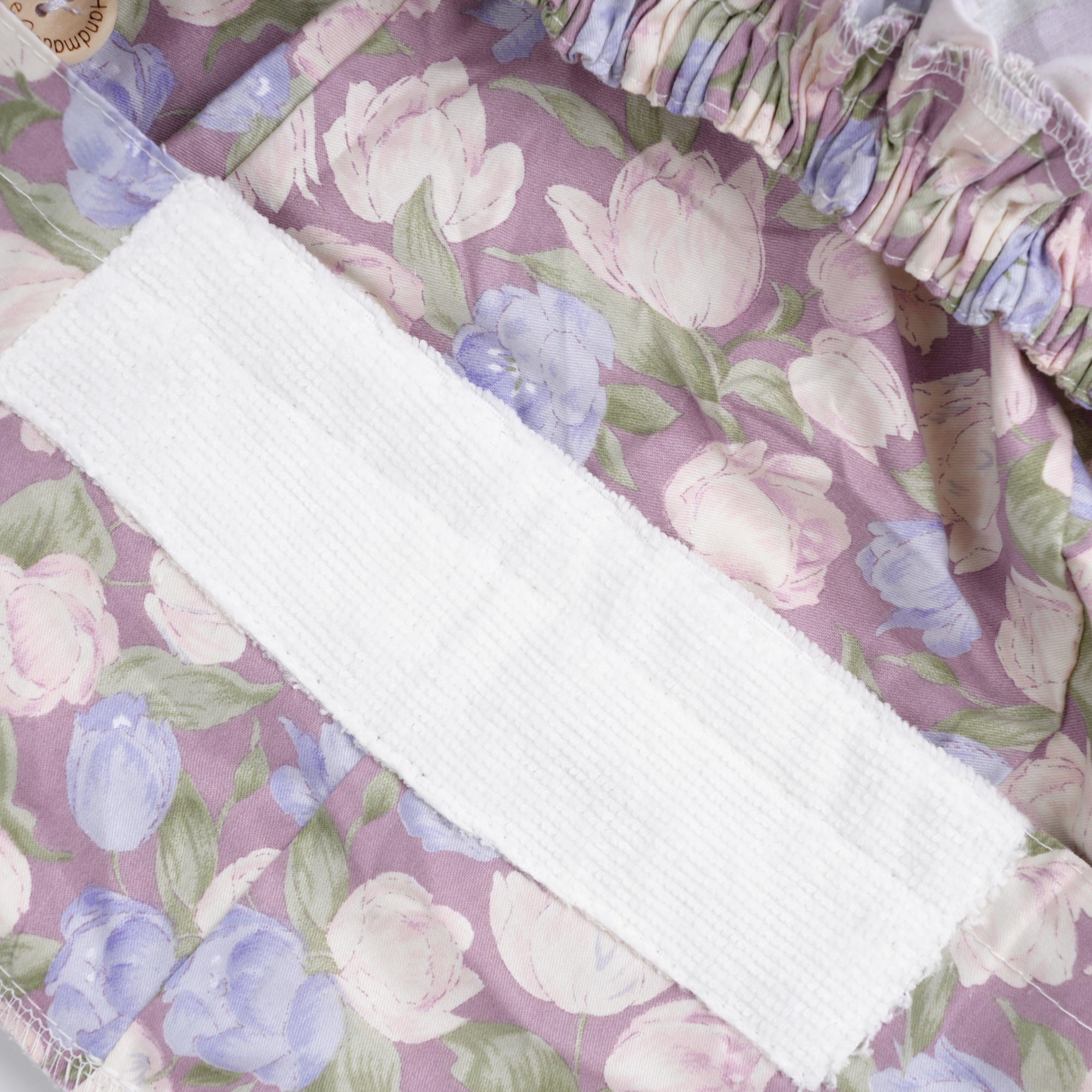 Purple Blossom Cotton Ponytail Scrub Cap