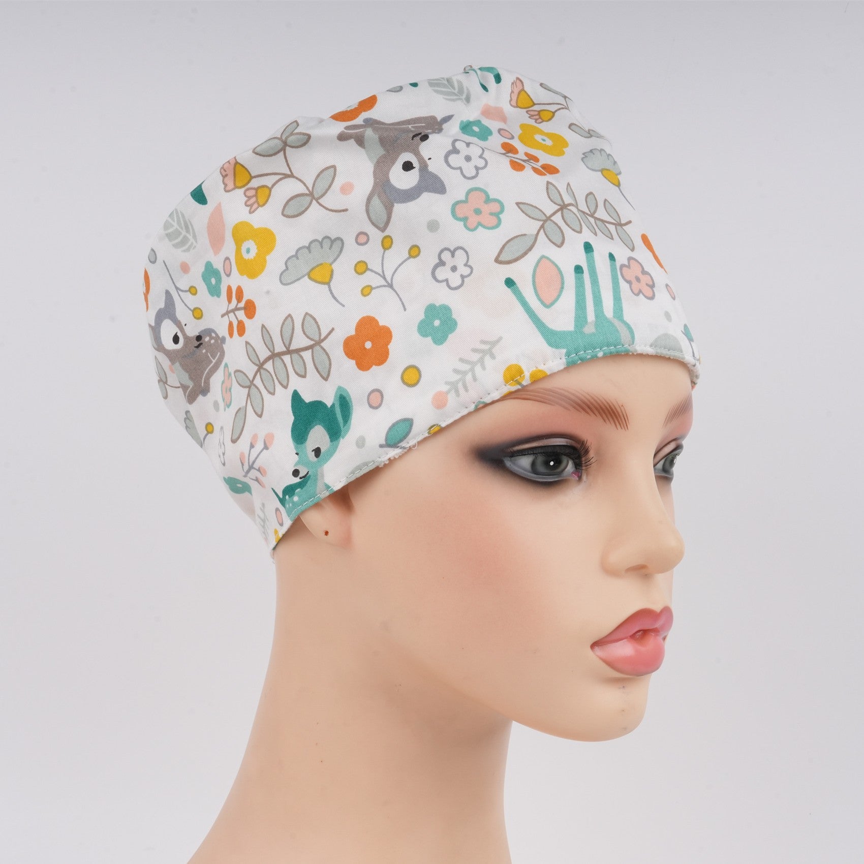 Cute Animal Print Euro Surgical Scrub Cap,Handmade Cotton OR Hat