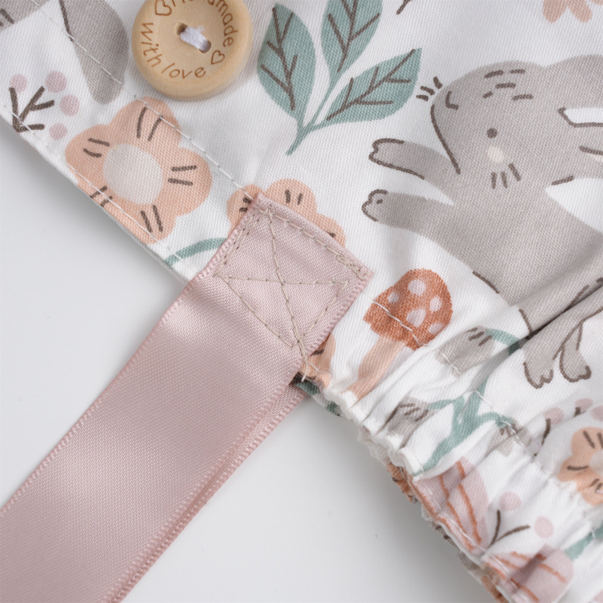 Bunny Mushroom Cotton Ponytail Scrub Cap