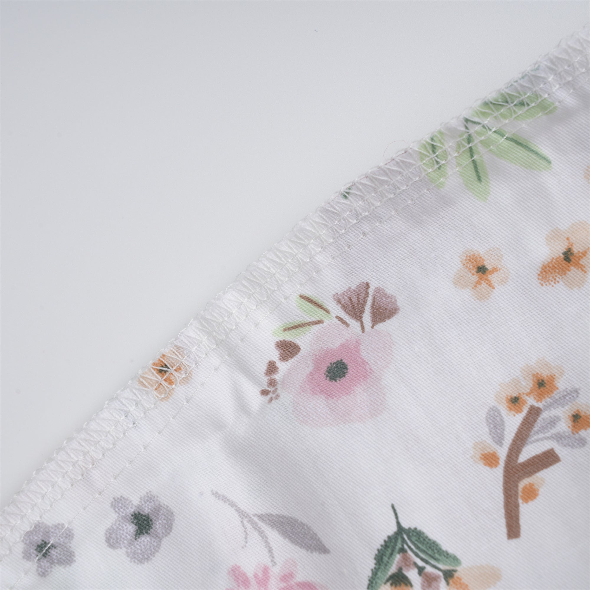 Khaki Bear Flower Cotton Ponytail Scrub Cap
