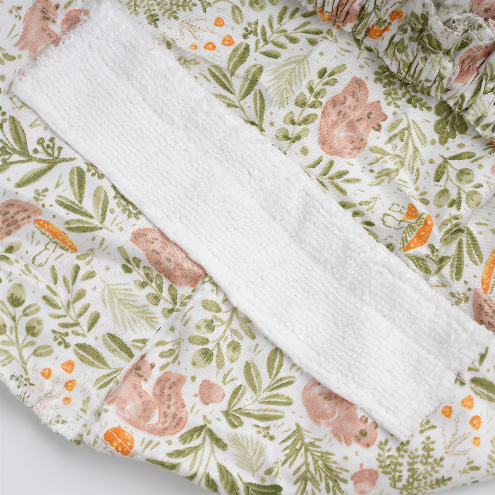 Squirrel & Greenery Cotton Ponytail Scrub Cap