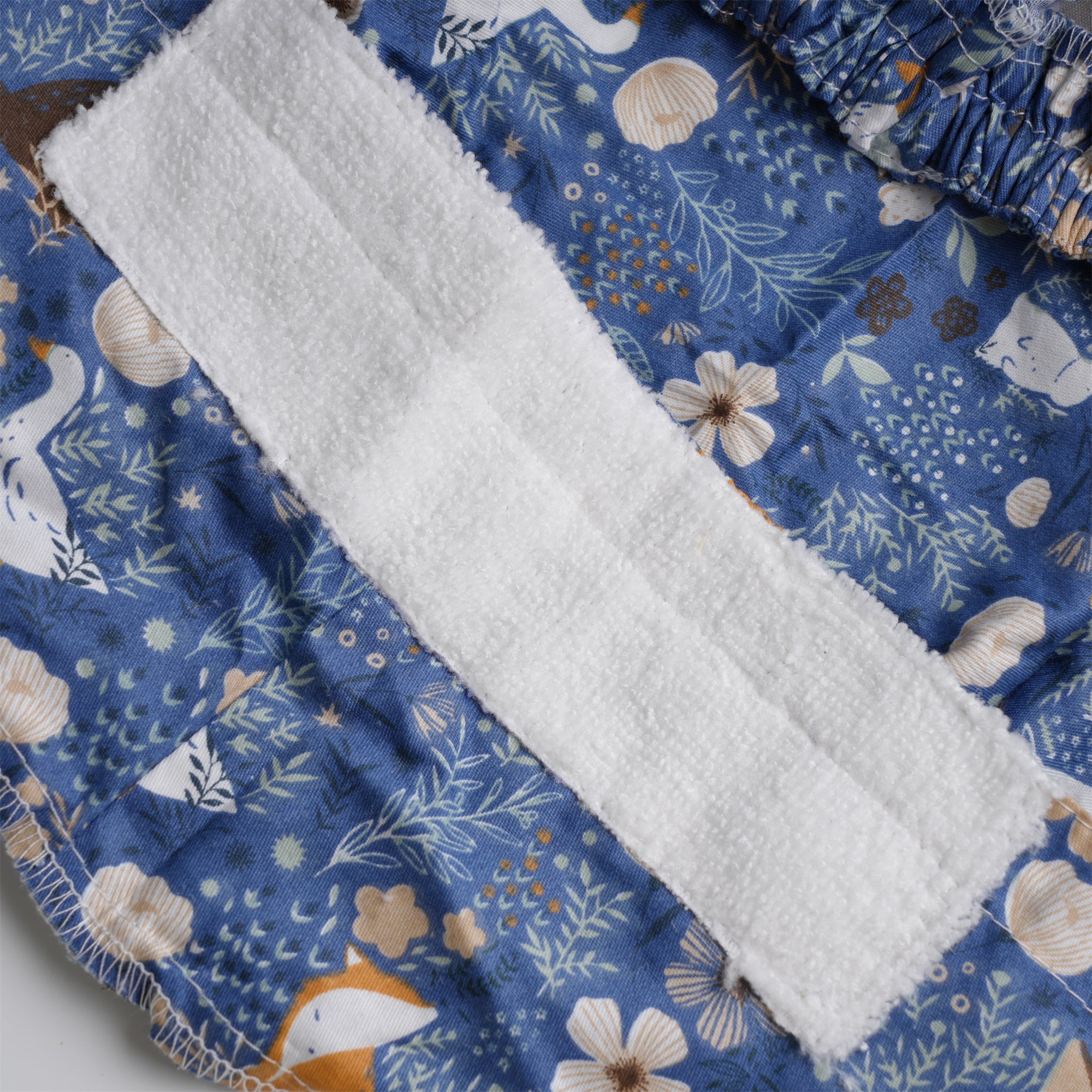 Navy Floral & Animal Pattern Cotton Ponytail Scrub Cap
