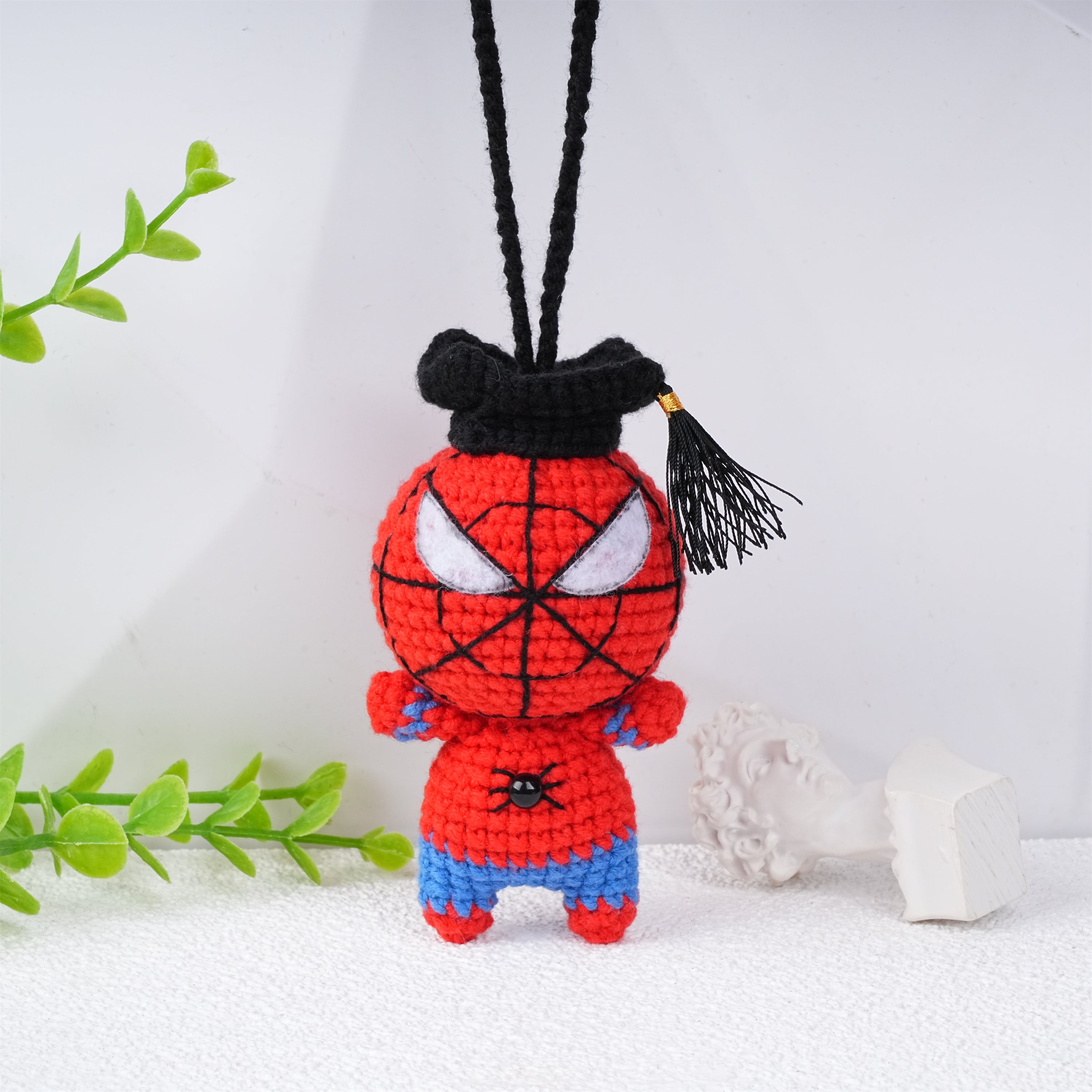 Handmade Crochet Graduation Doll,Brown/Black/Yellow Hair Doll,Gifts for Friends