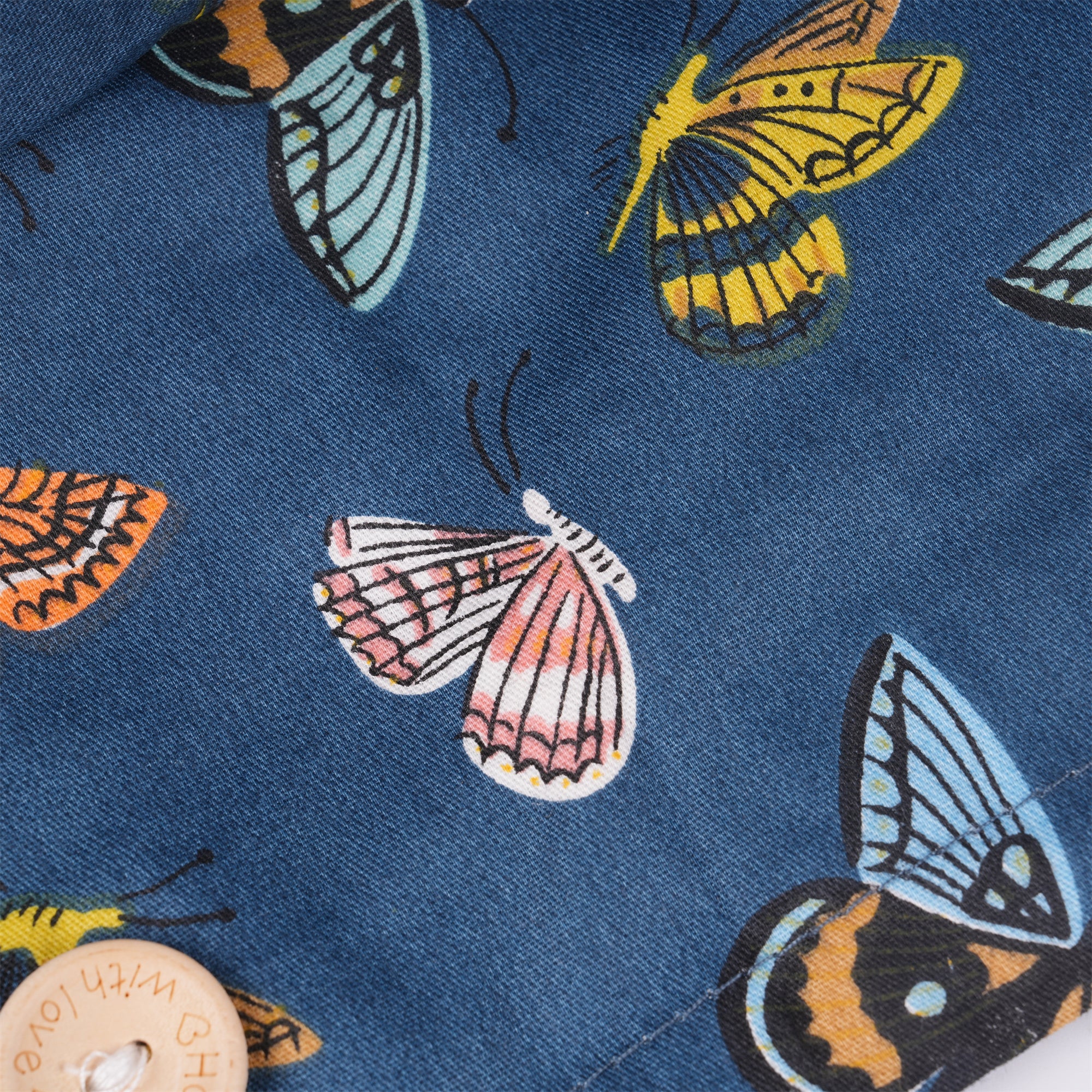 Navy Butterfly Ponytail Scrub Cap,Handmade Cotton Medical Cap