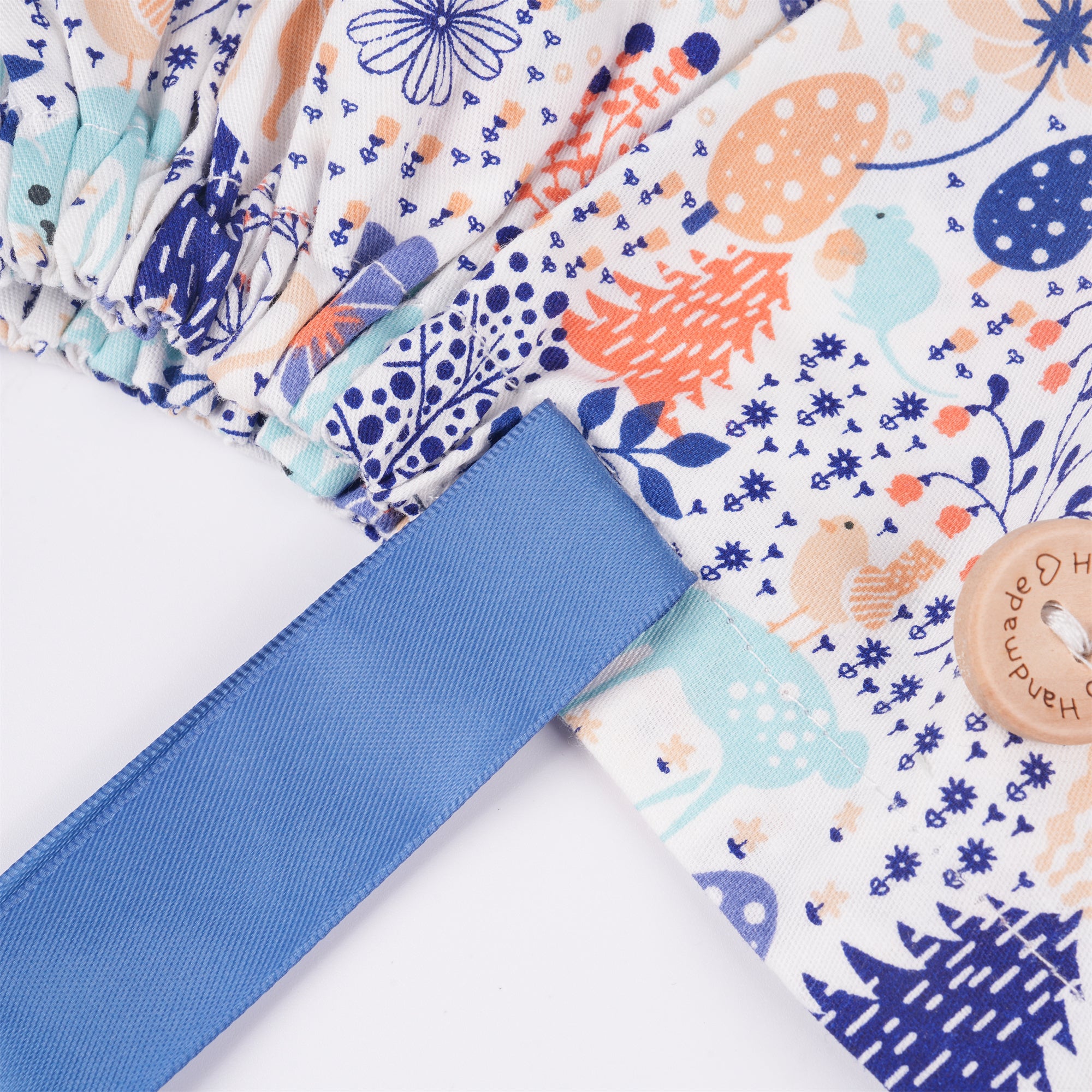 Blue Forest Cotton Ponytail Scrub Cap