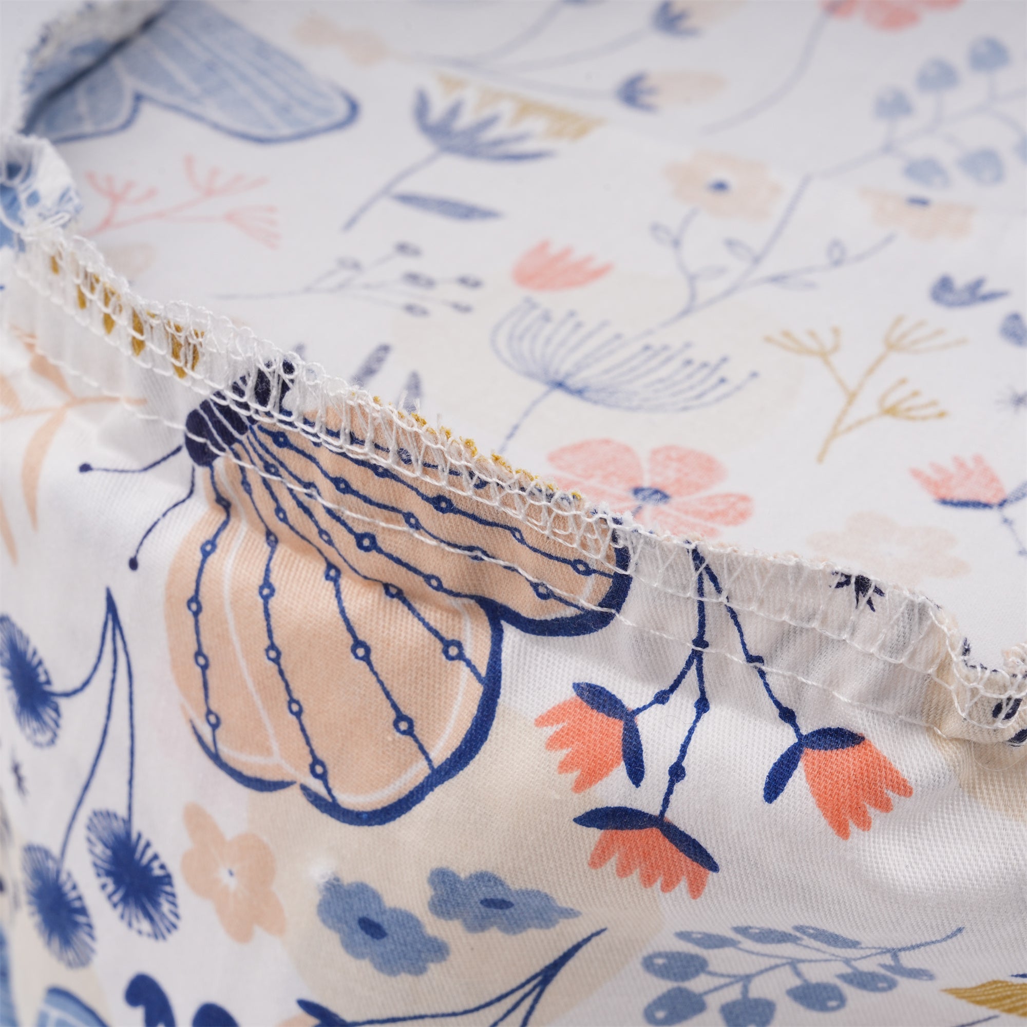 Euro Style Surgical Scrub Cap: Blue Butterfly & Yellow Floral in Soft Cotton