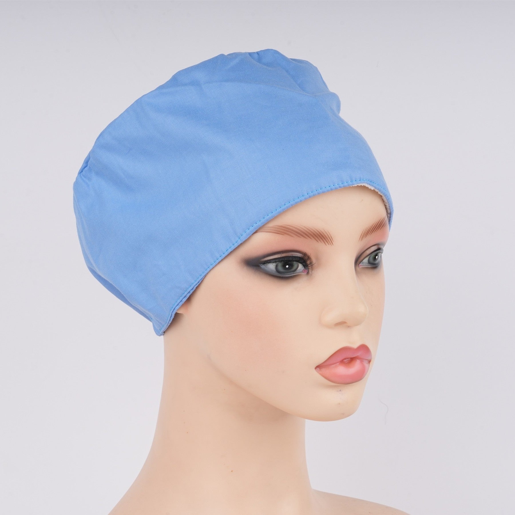 Light Blue Solid Cotton Scrub Cap - EURO STYLE