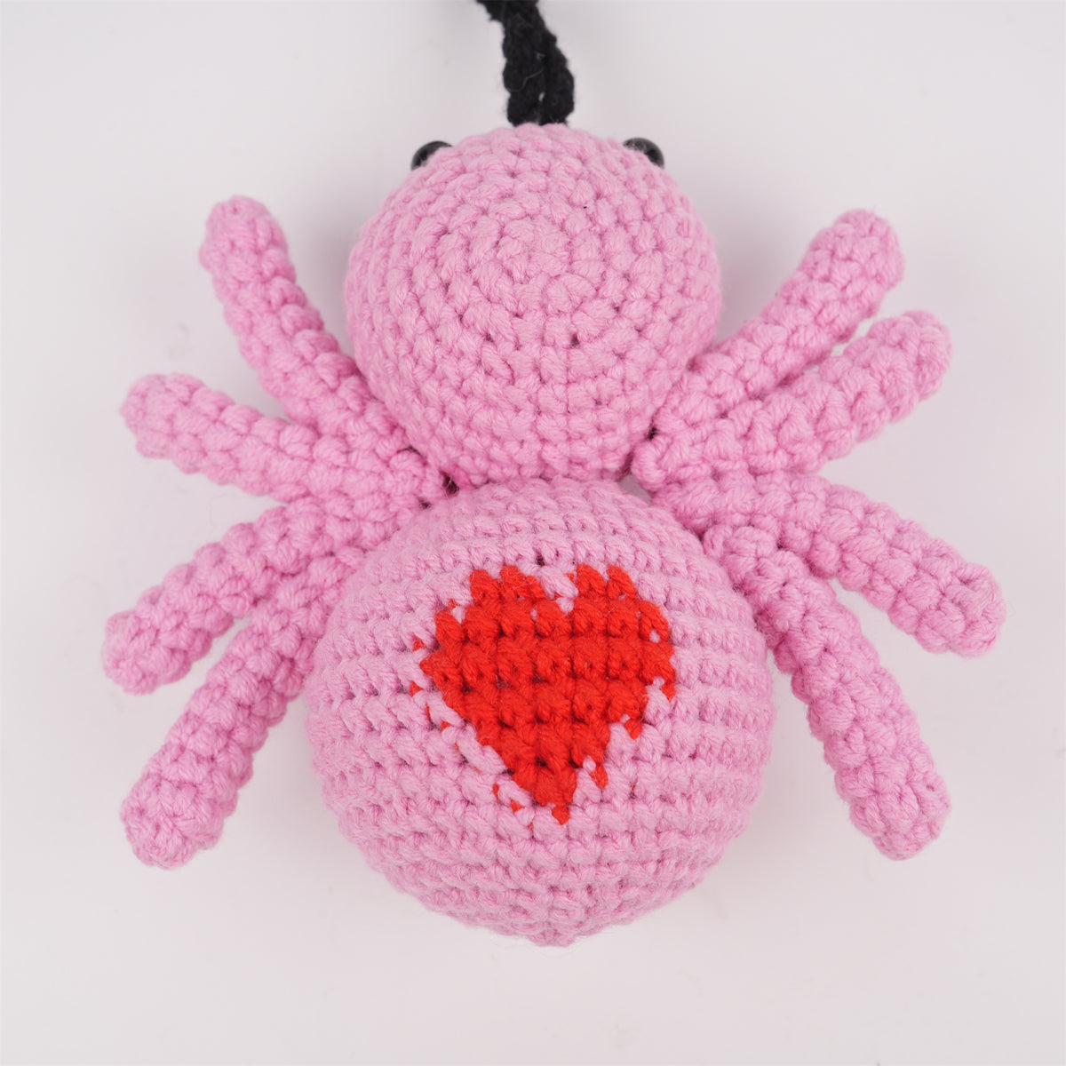 Pink Spider Car Mirror Hanging Valentine’s Day Crochet Ornament