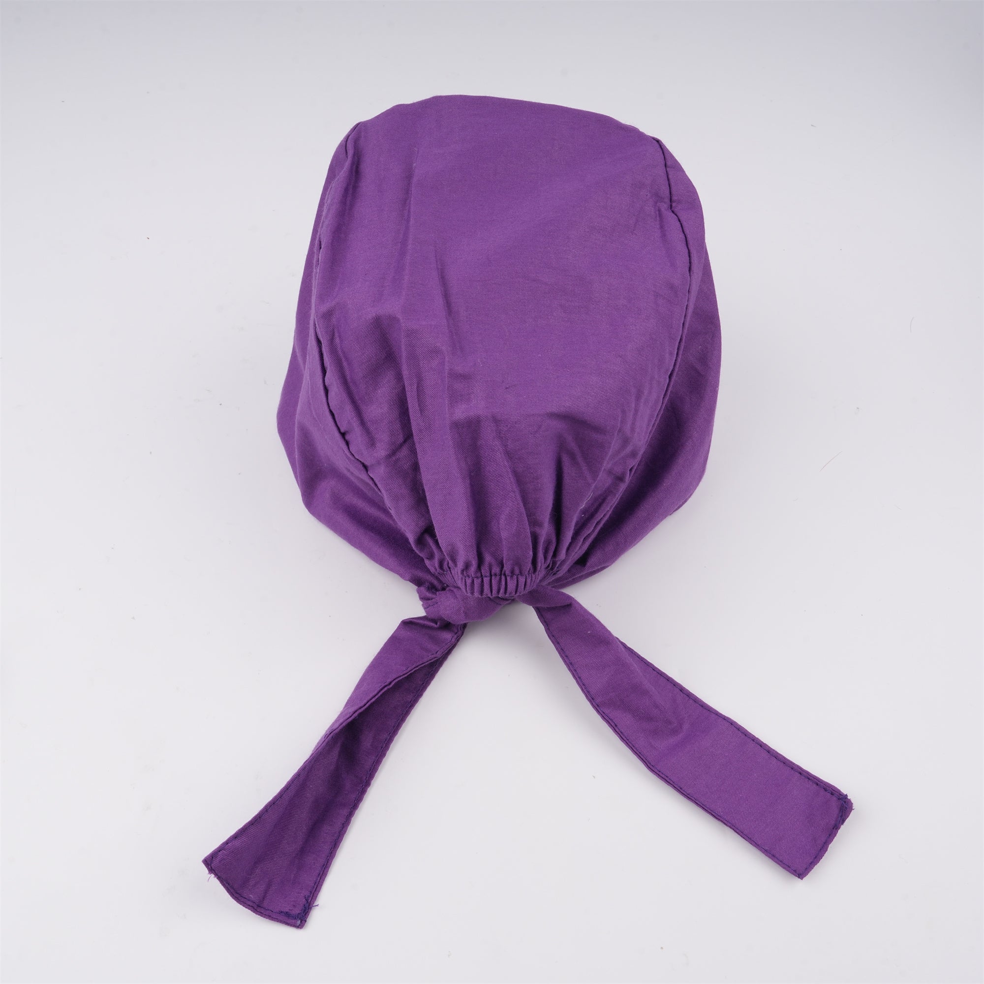 Deep Purple Cotton Surgical Scrub Cap - Tie-back Style