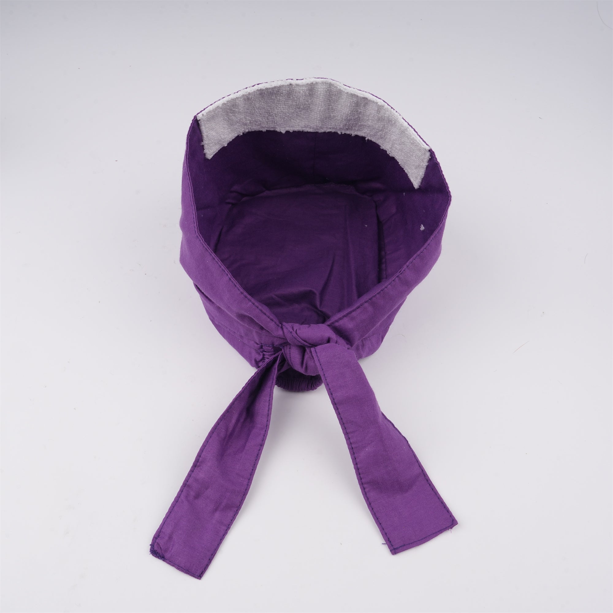 Deep Purple Cotton Surgical Scrub Cap - Tie-back Style