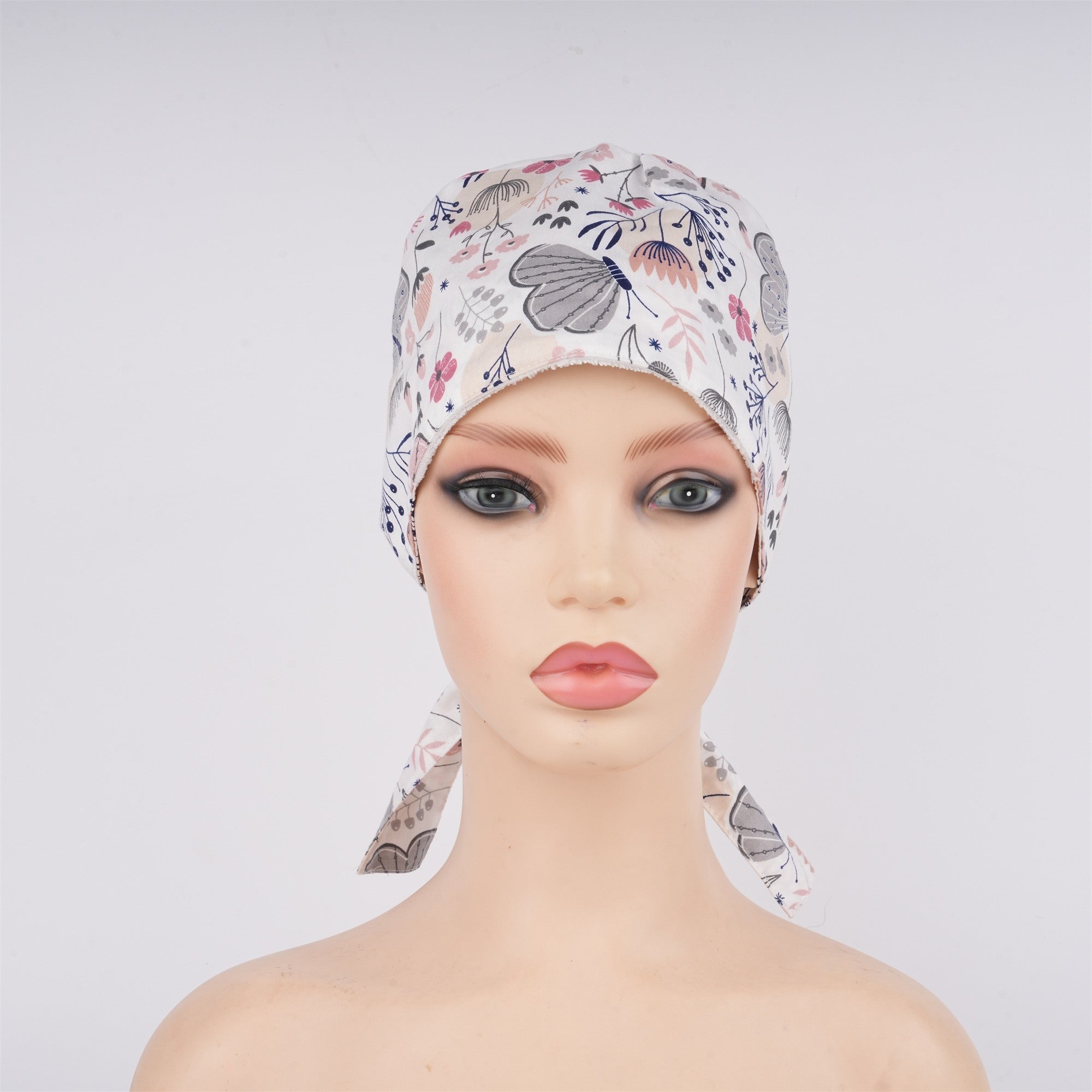 Butterfly Print Cotton Scrub Cap,Handmade Cotton OR Hat Tieback Style