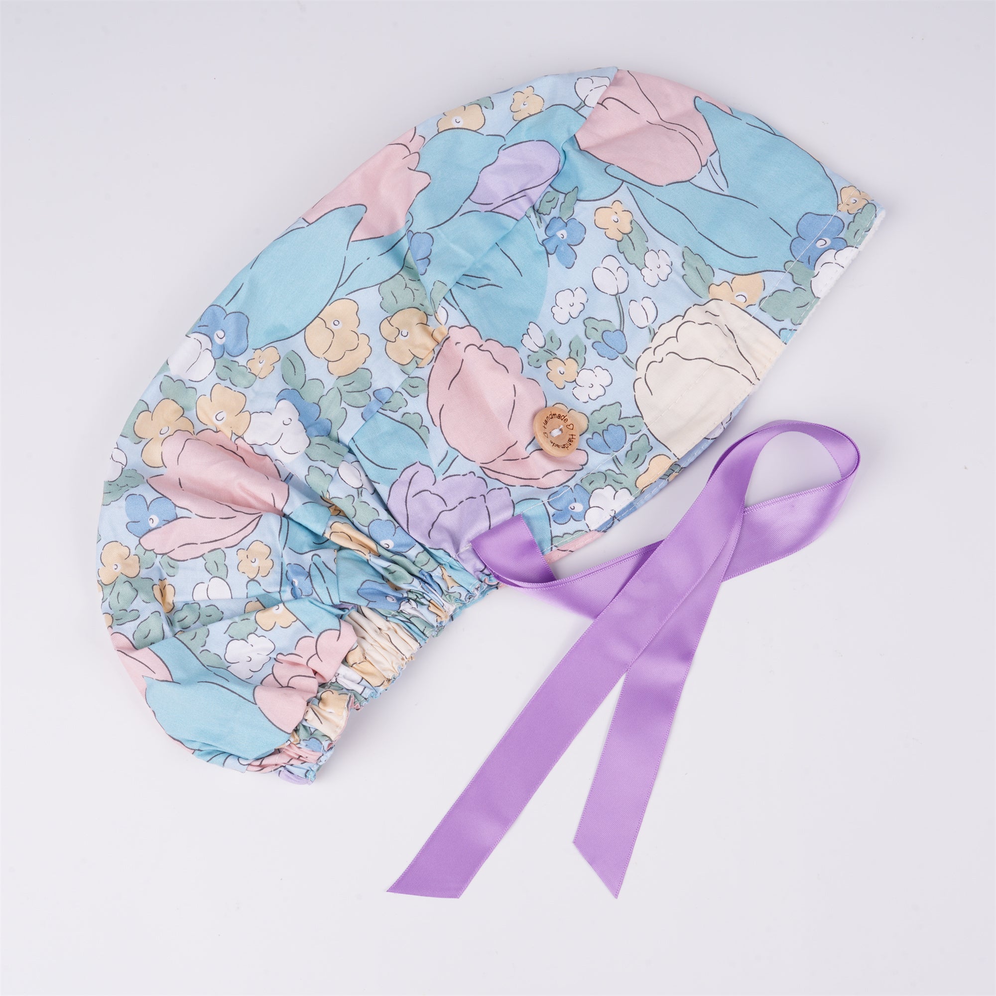 Tulip Bunny Cotton Ponytail Scrub Cap