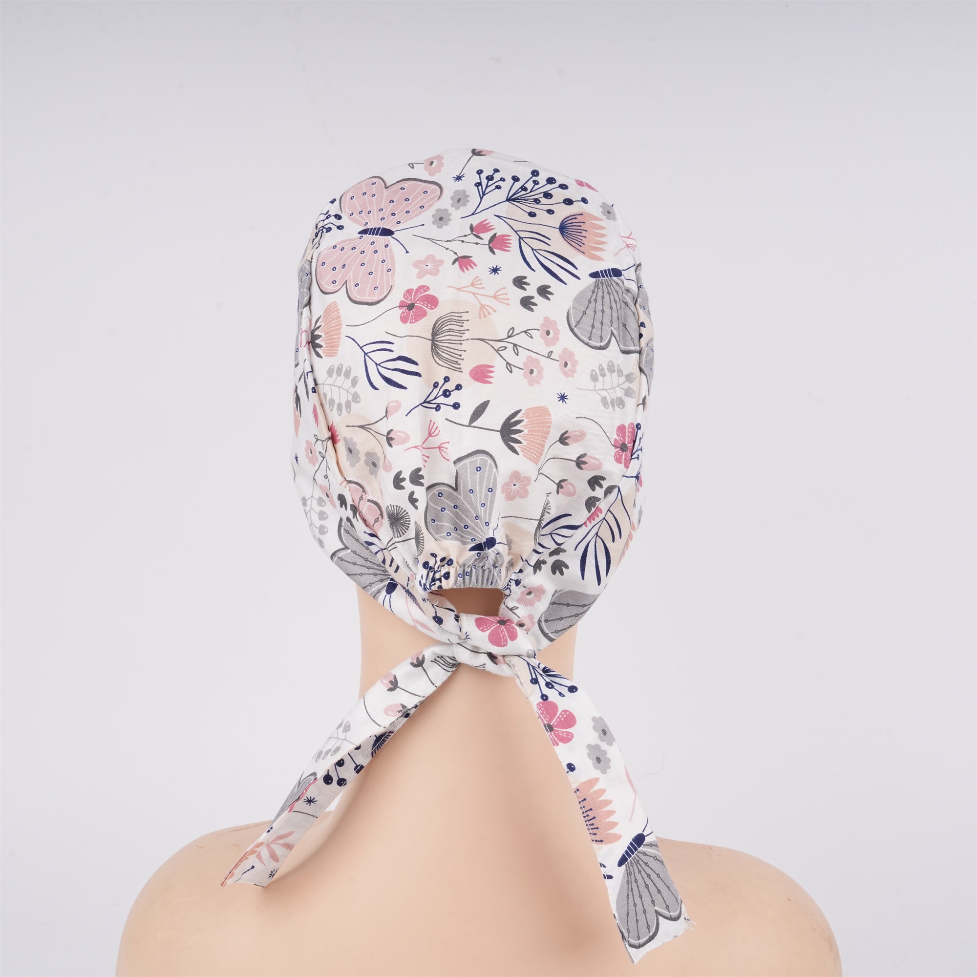 Butterfly Print Cotton Scrub Cap,Handmade Cotton OR Hat Tieback Style