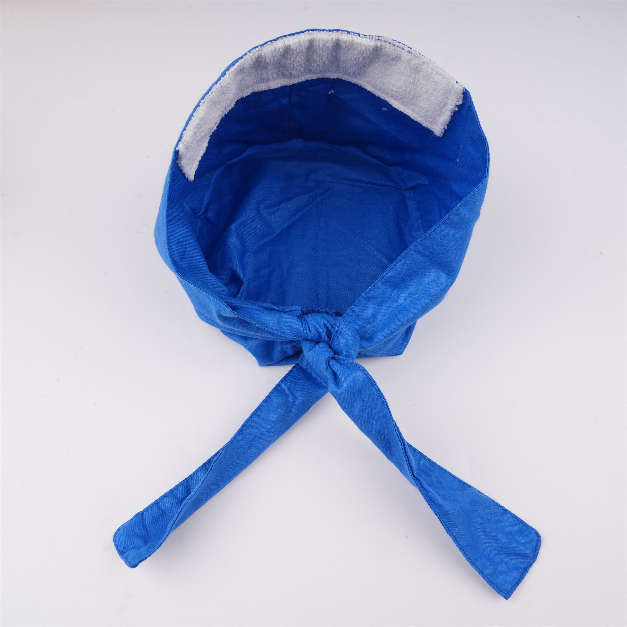 Blue Solid Cotton Surgical Scrub Cap - Tie-back Style