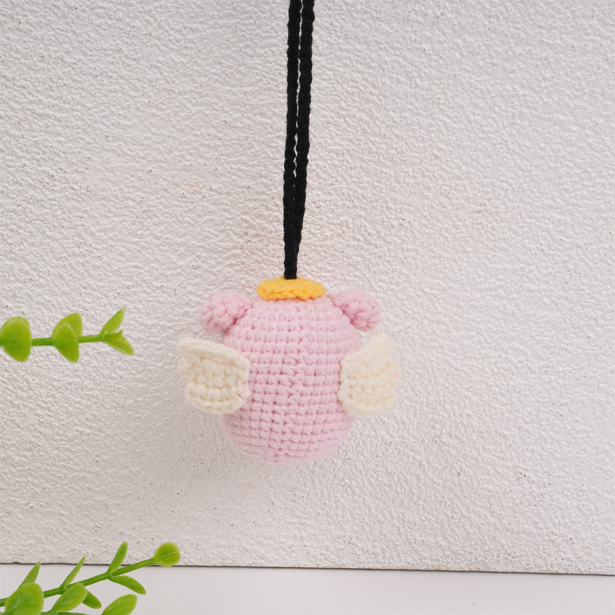 Cupid Piggy Crochet Ornament,Car Decor