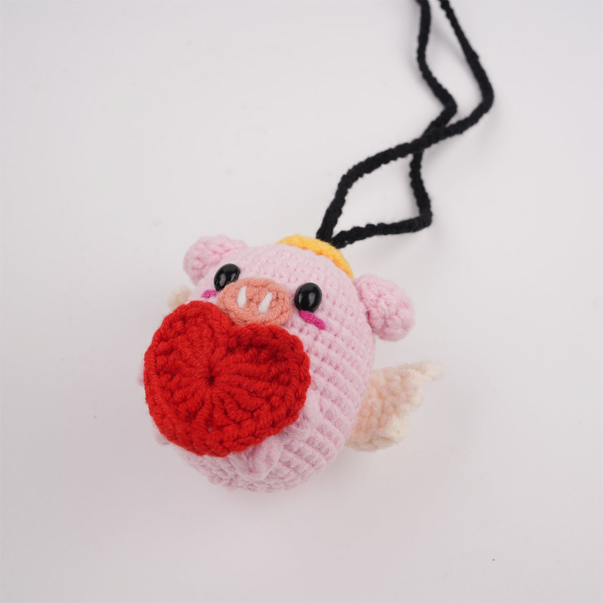 Cupid Piggy Crochet Ornament,Car Decor