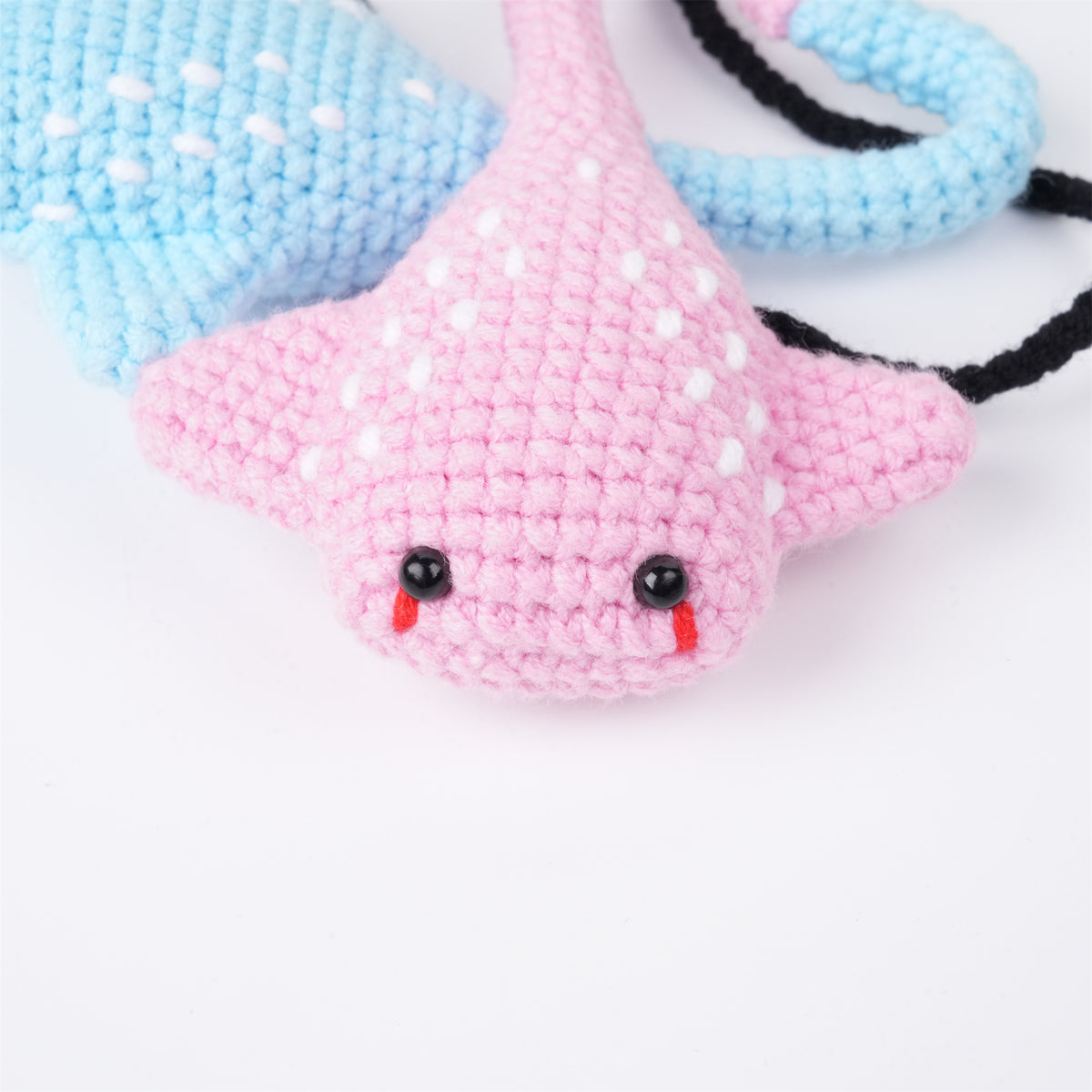 Pink Blue Heart Stingray Crochet Ornament,Couples GIft