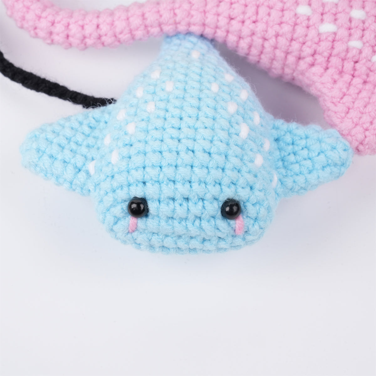 Pink Blue Heart Stingray Crochet Ornament,Couples GIft