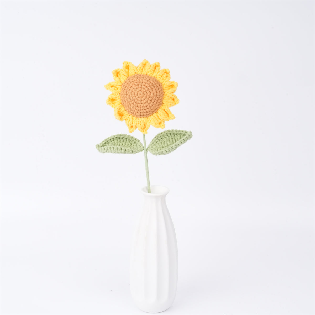 Handmade Crochet Small Sunflower,Cute Rainbow Pig/Smileflower Stem