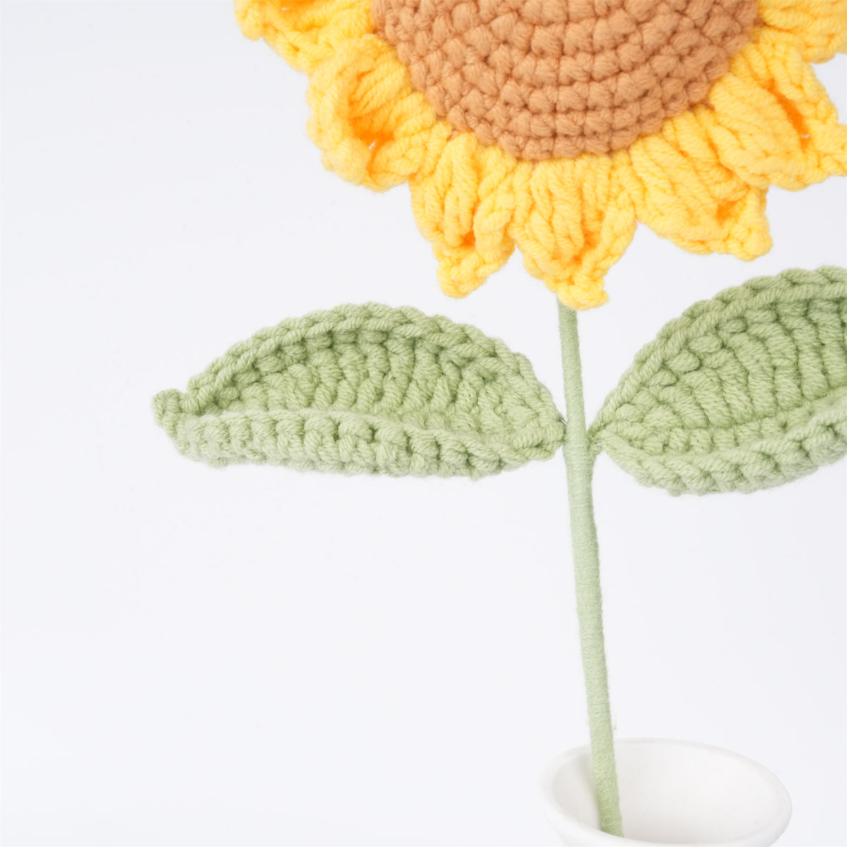 Handmade Crochet Small Sunflower,Cute Rainbow Pig/Smileflower Stem