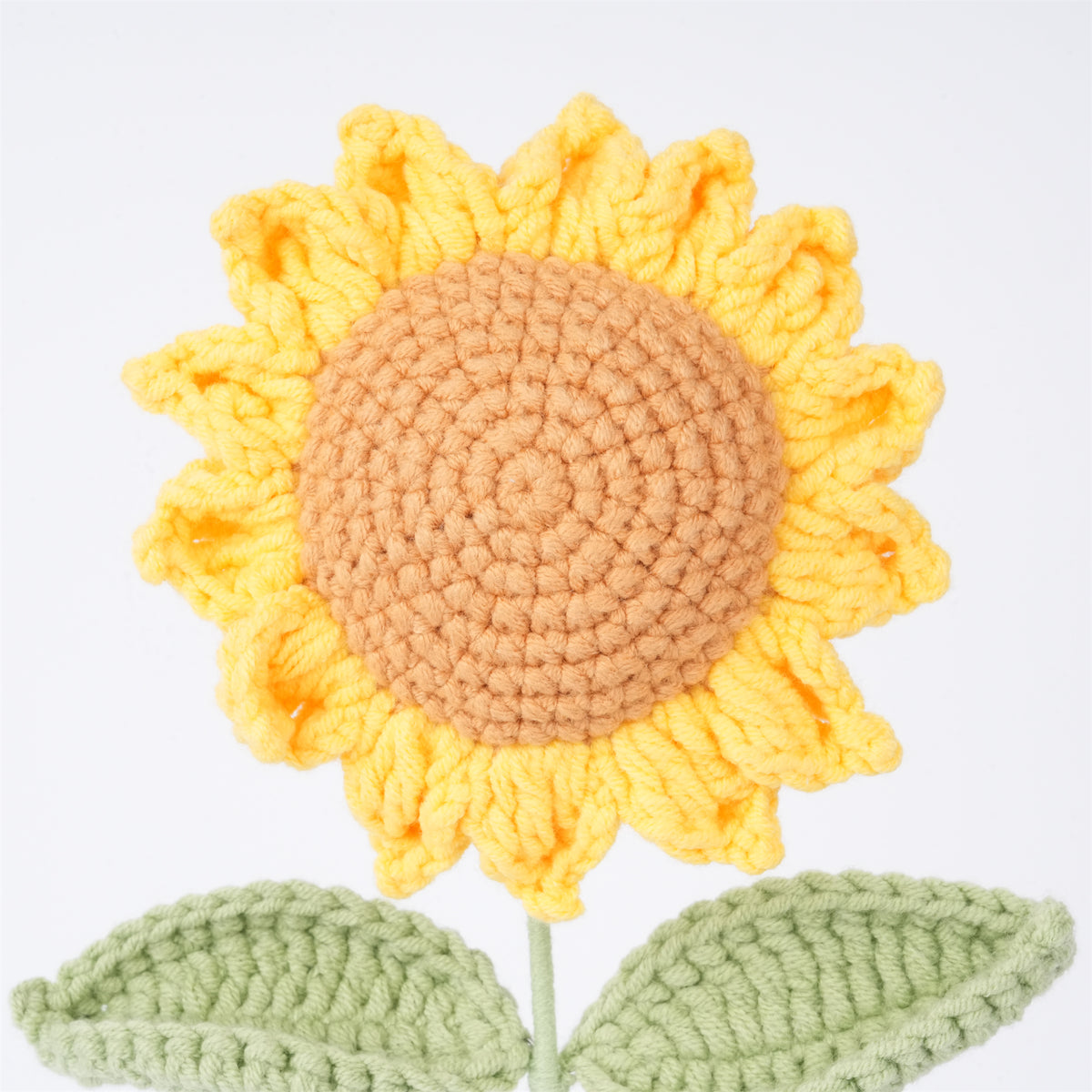 Handmade Crochet Small Sunflower,Cute Rainbow Pig/Smileflower Stem