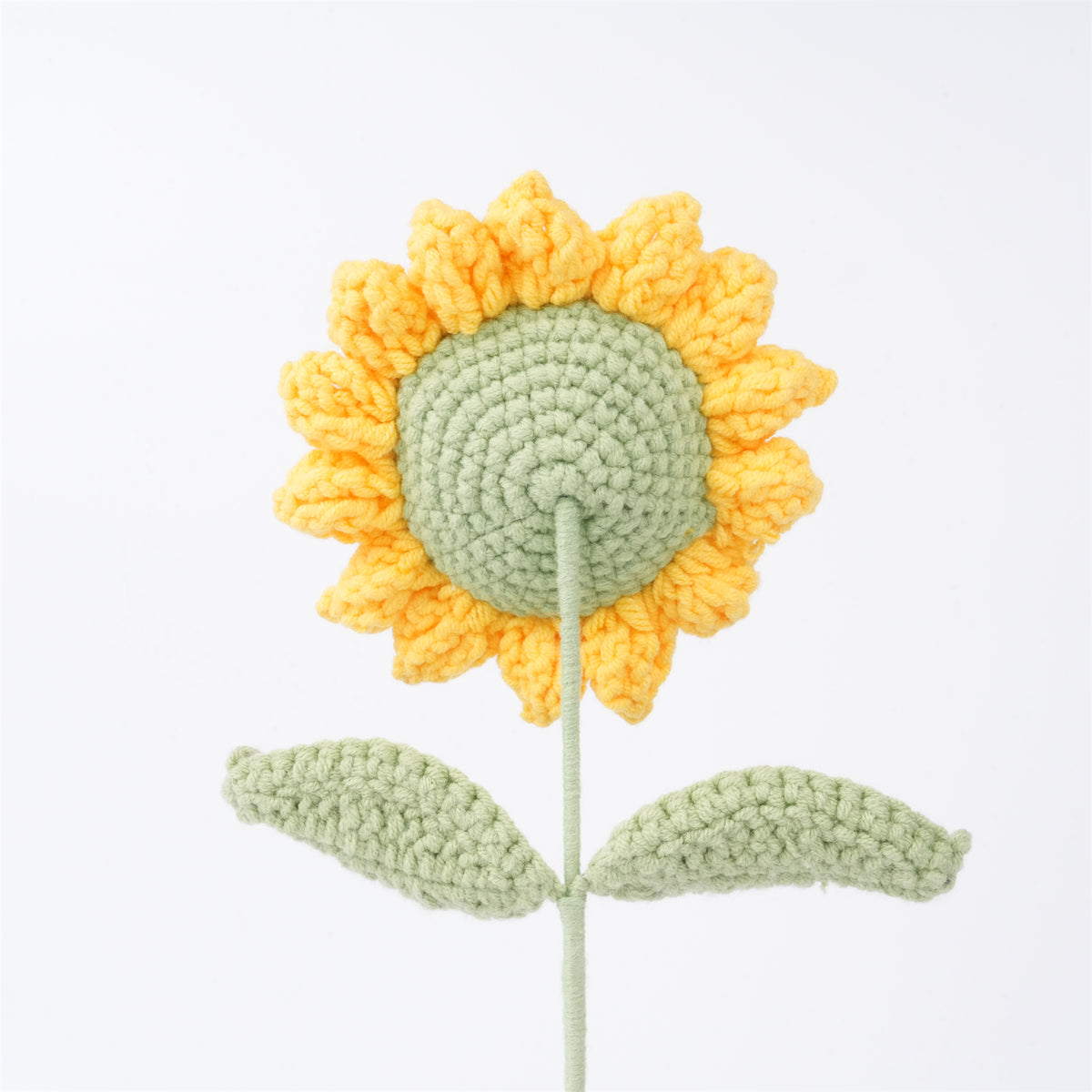 Handmade Crochet Small Sunflower,Cute Rainbow Pig/Smileflower Stem