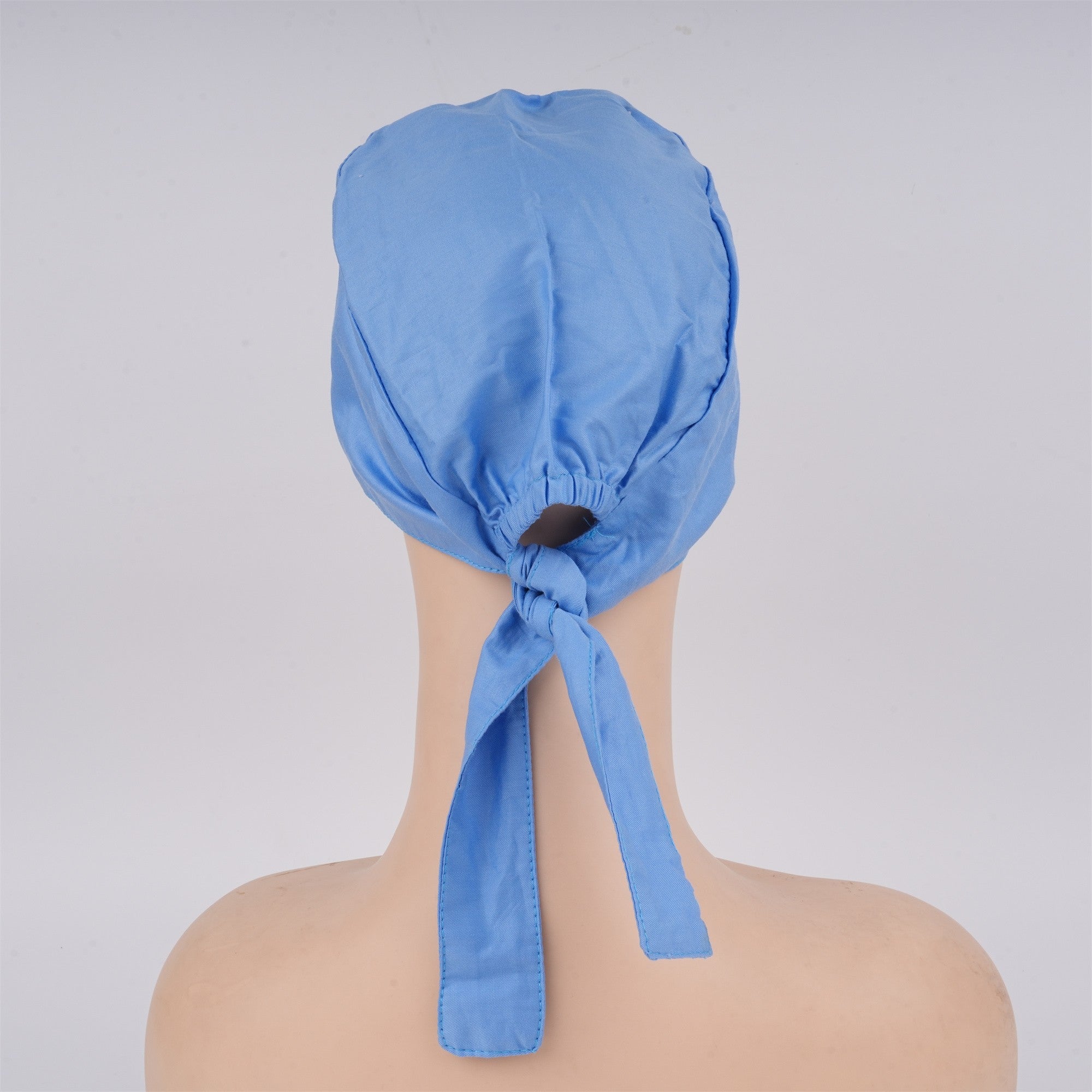Light Blue Cotton Surgical Scrub Cap - Tie-back Style
