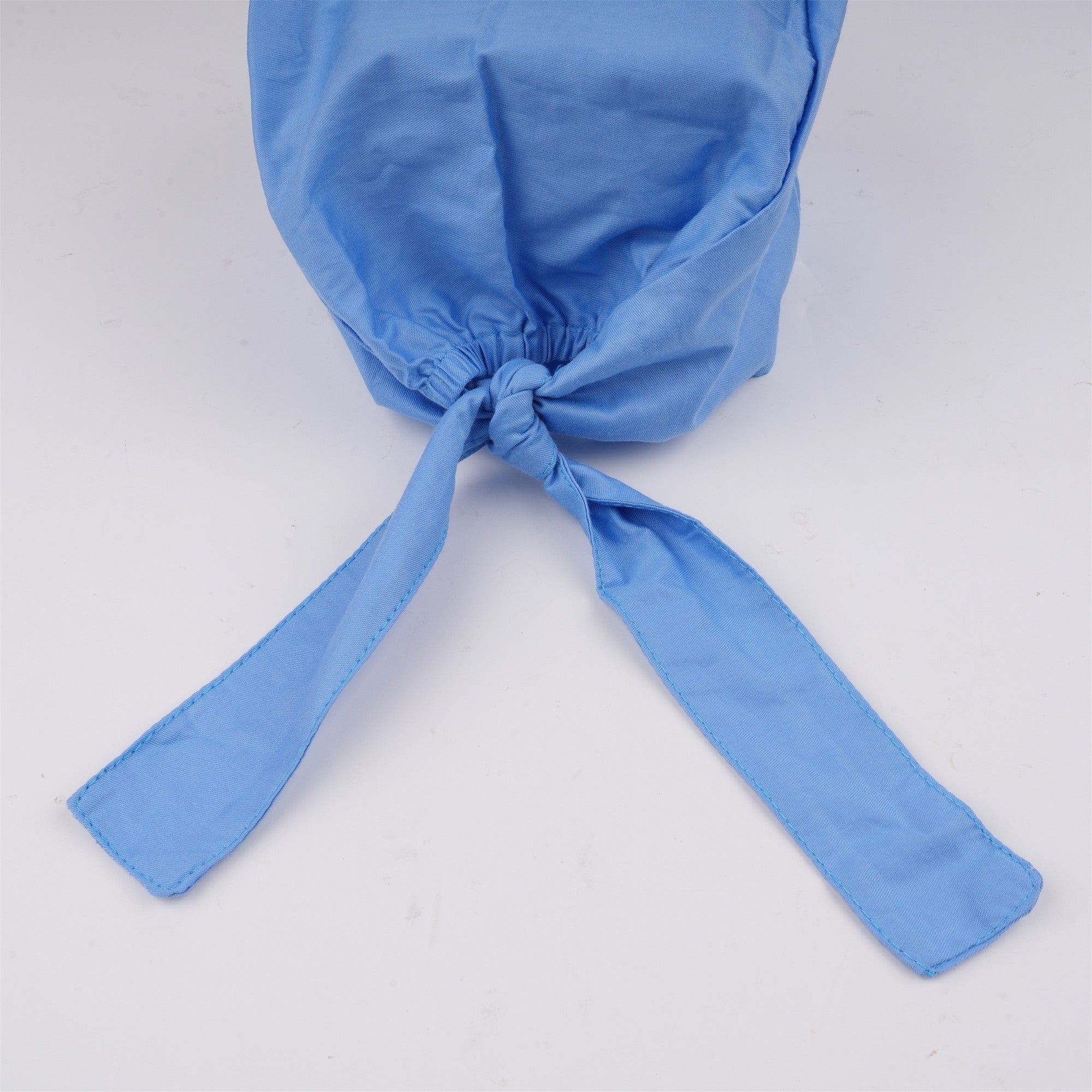 Light Blue Cotton Surgical Scrub Cap - Tie-back Style