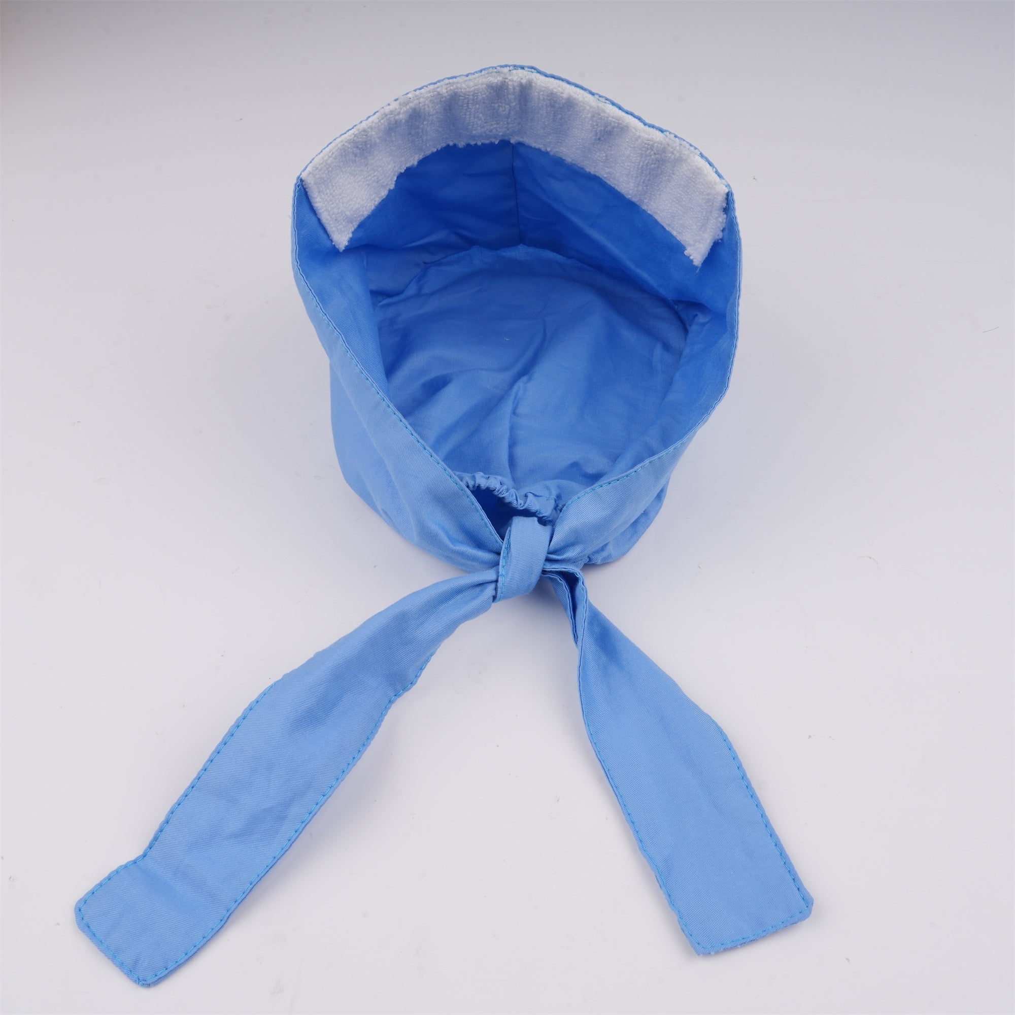 Light Blue Cotton Surgical Scrub Cap - Tie-back Style