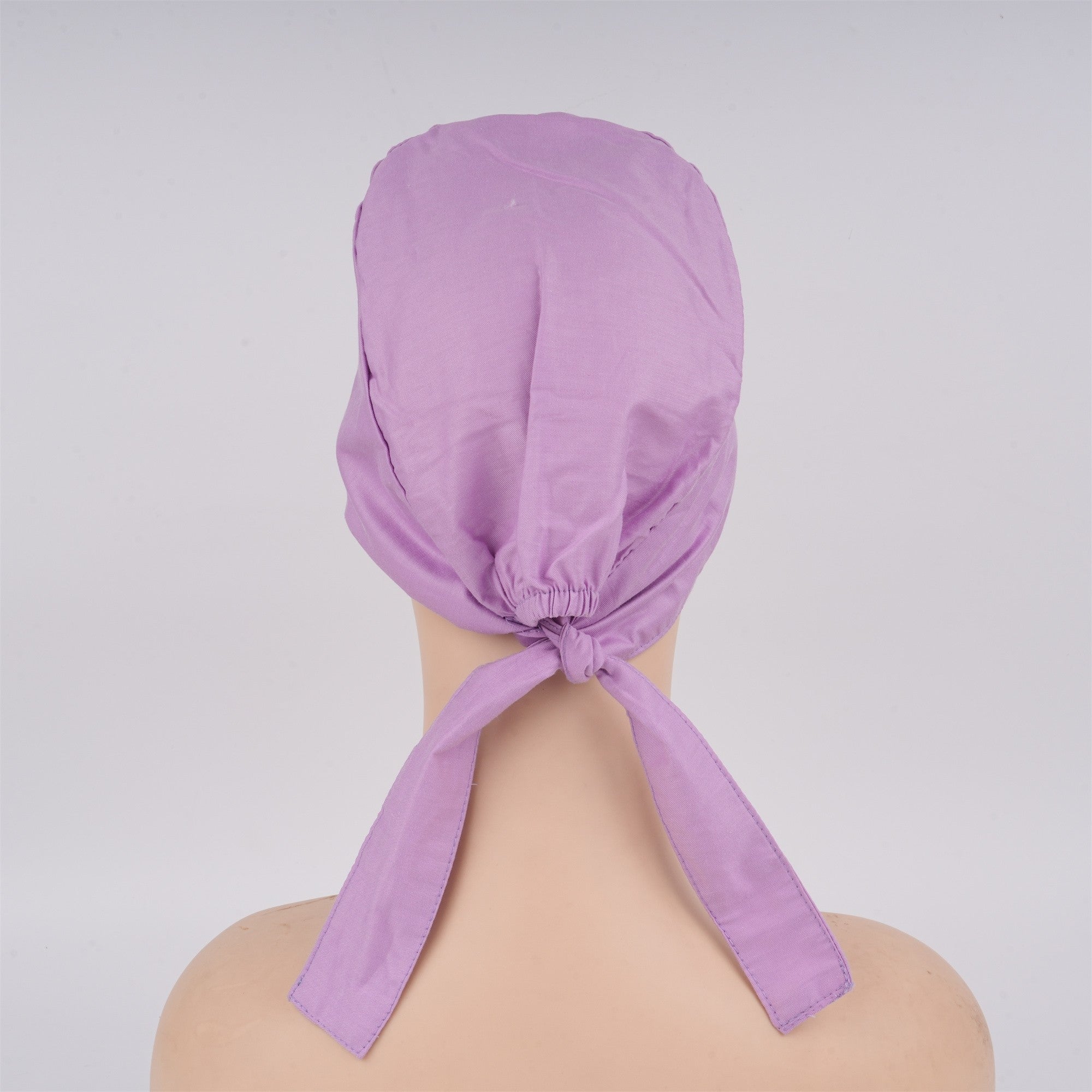 Light Purple Solid Cotton Surgical Scrub Cap - Tie-back Style