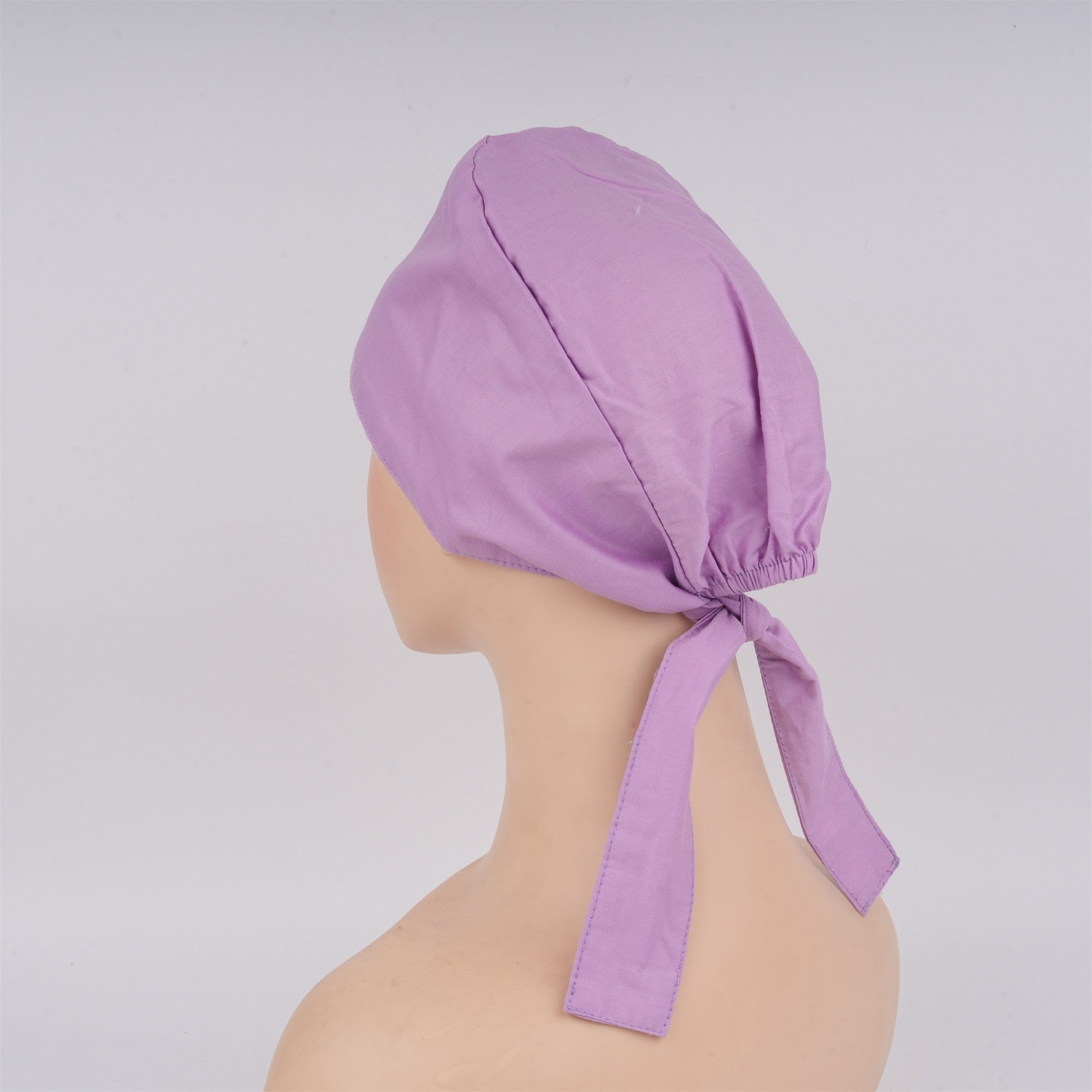 Light Purple Solid Cotton Surgical Scrub Cap - Tie-back Style
