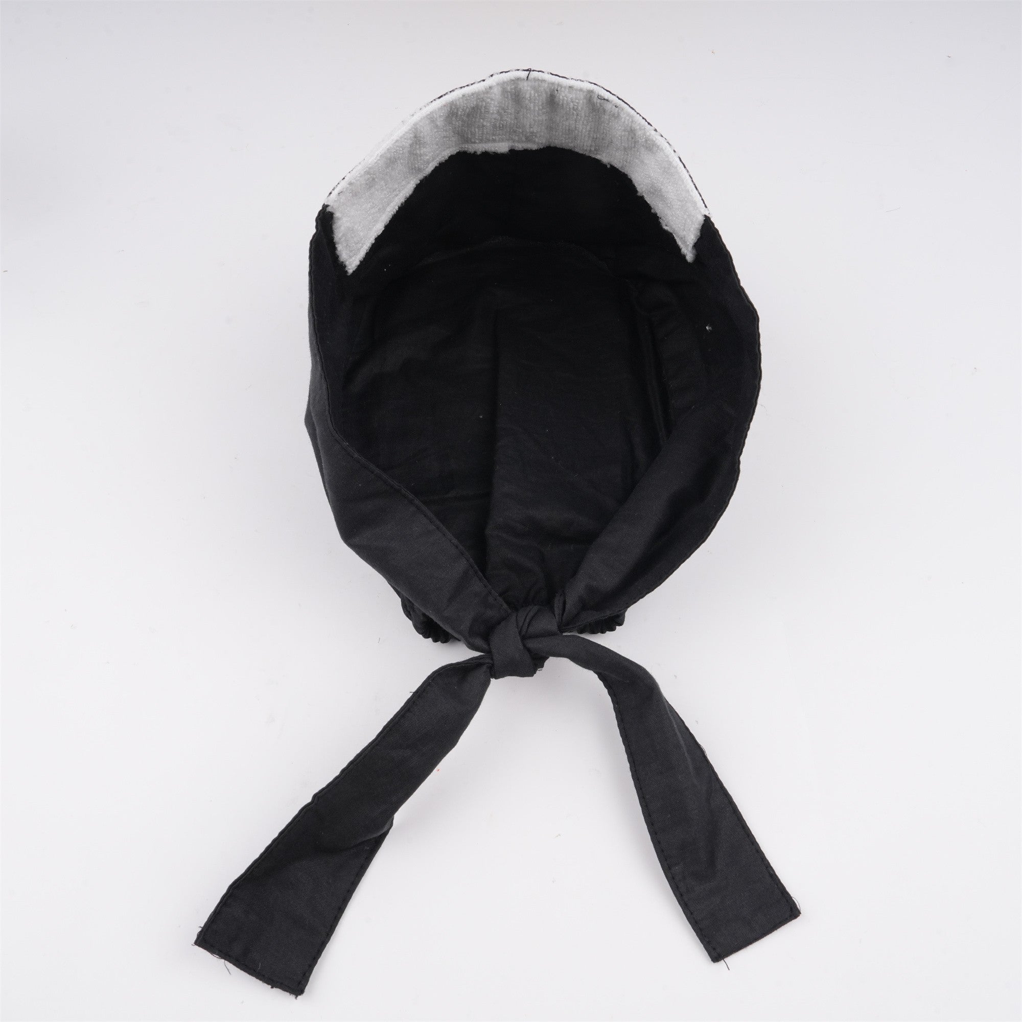Black Solid Surgical Scrub Cap Unisex - Tie-back Style