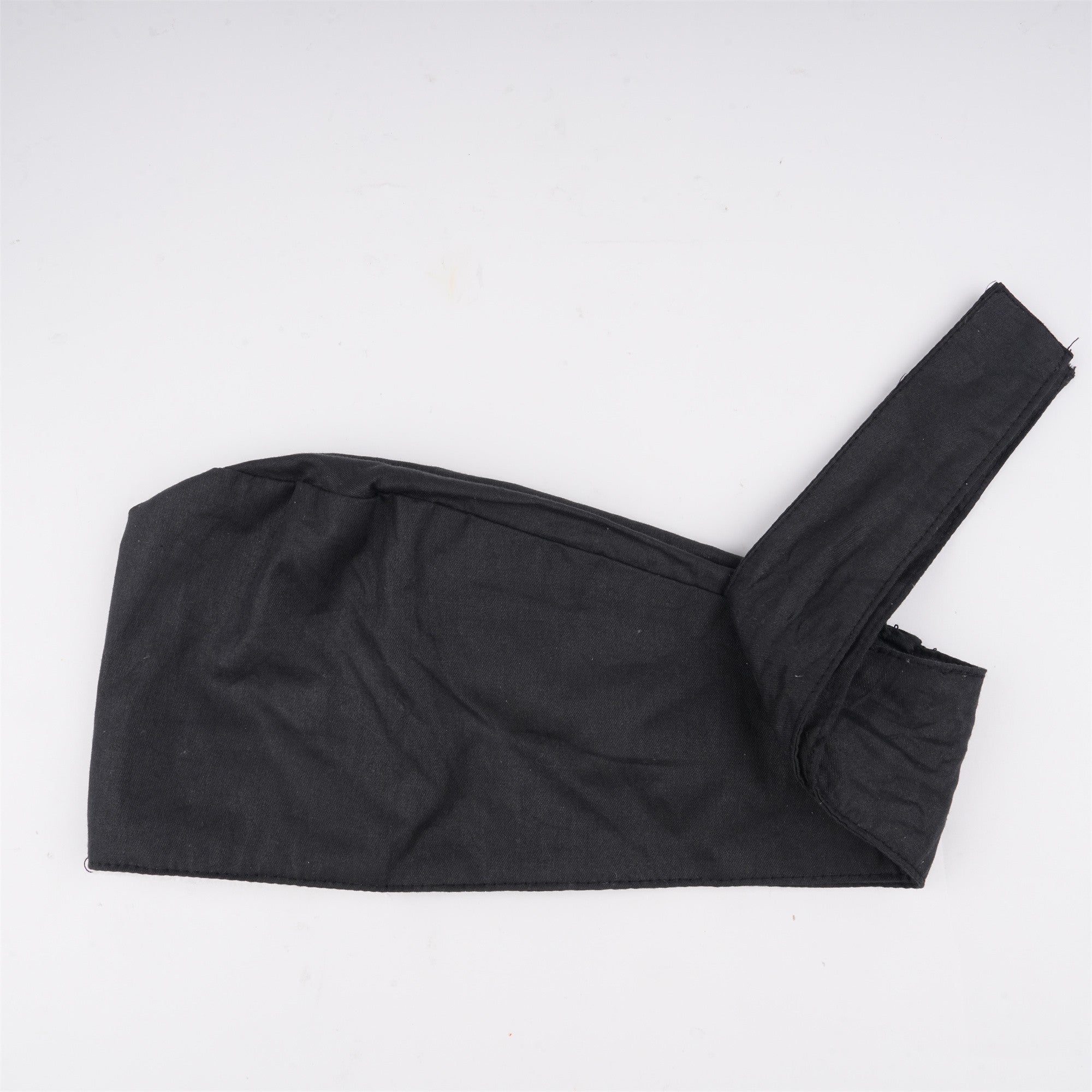 Black Solid Surgical Scrub Cap Unisex - Tie-back Style