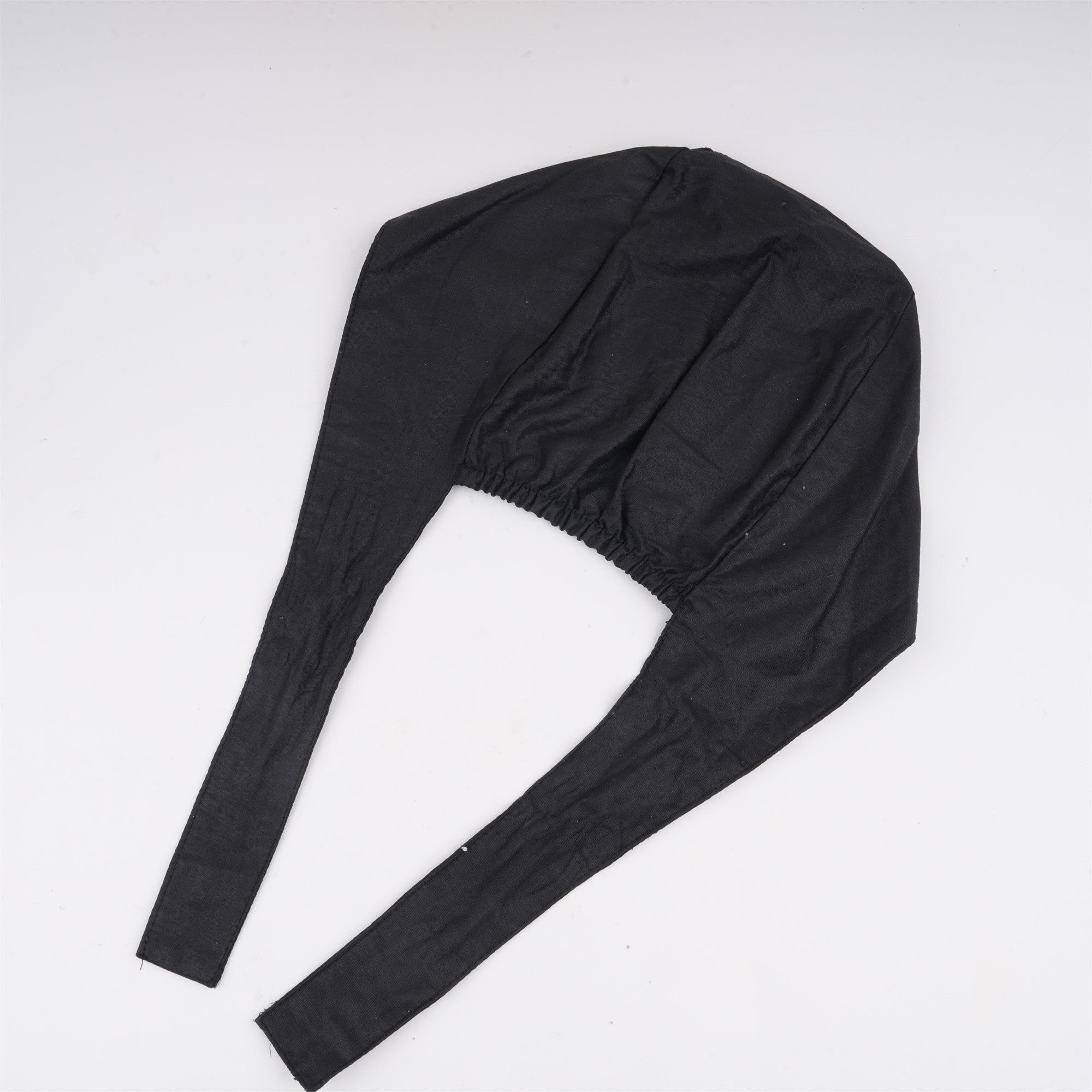 Black Solid Surgical Scrub Cap Unisex - Tie-back Style