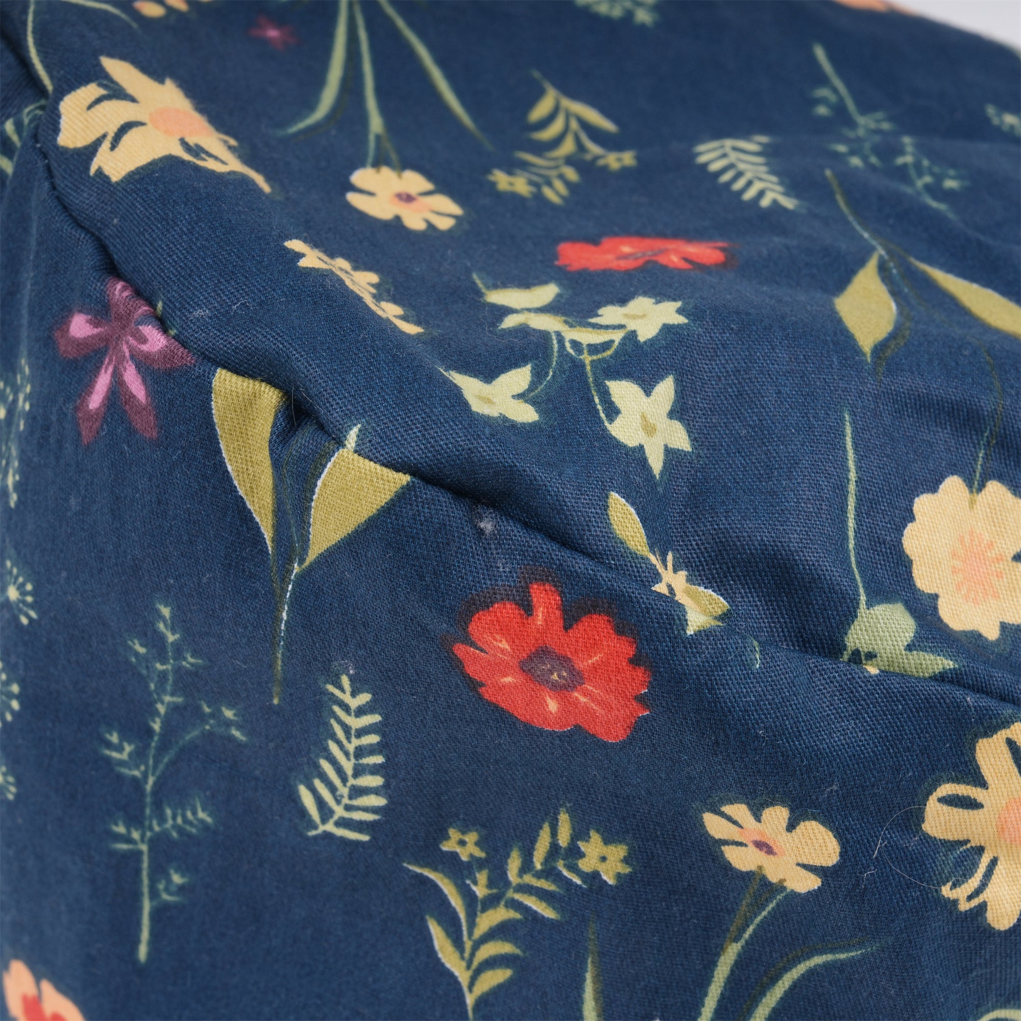 Handmade Surgical Cap: Tieback Style,Yellow Flowers on Navy Cotton