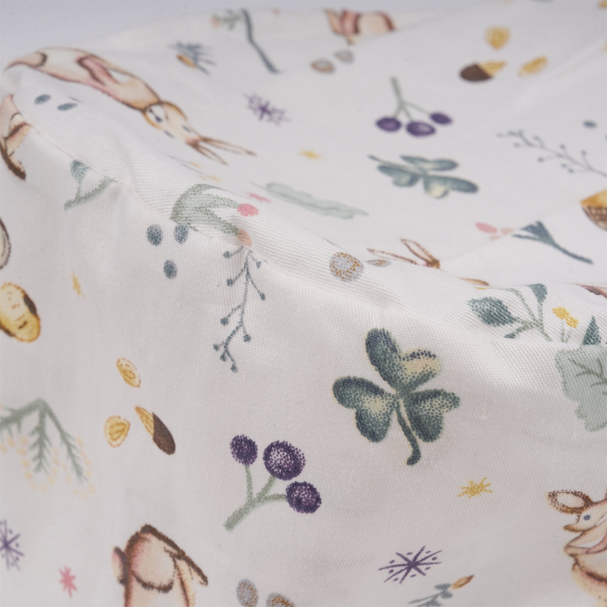 Bunny Flowers Print Tieback Surgical Scrub Cap, Handmade Cotton OR Hat