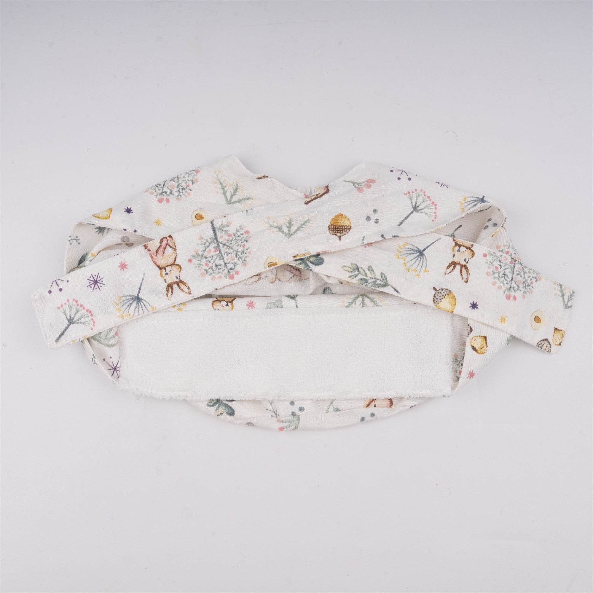Bunny Flowers Print Tieback Surgical Scrub Cap, Handmade Cotton OR Hat