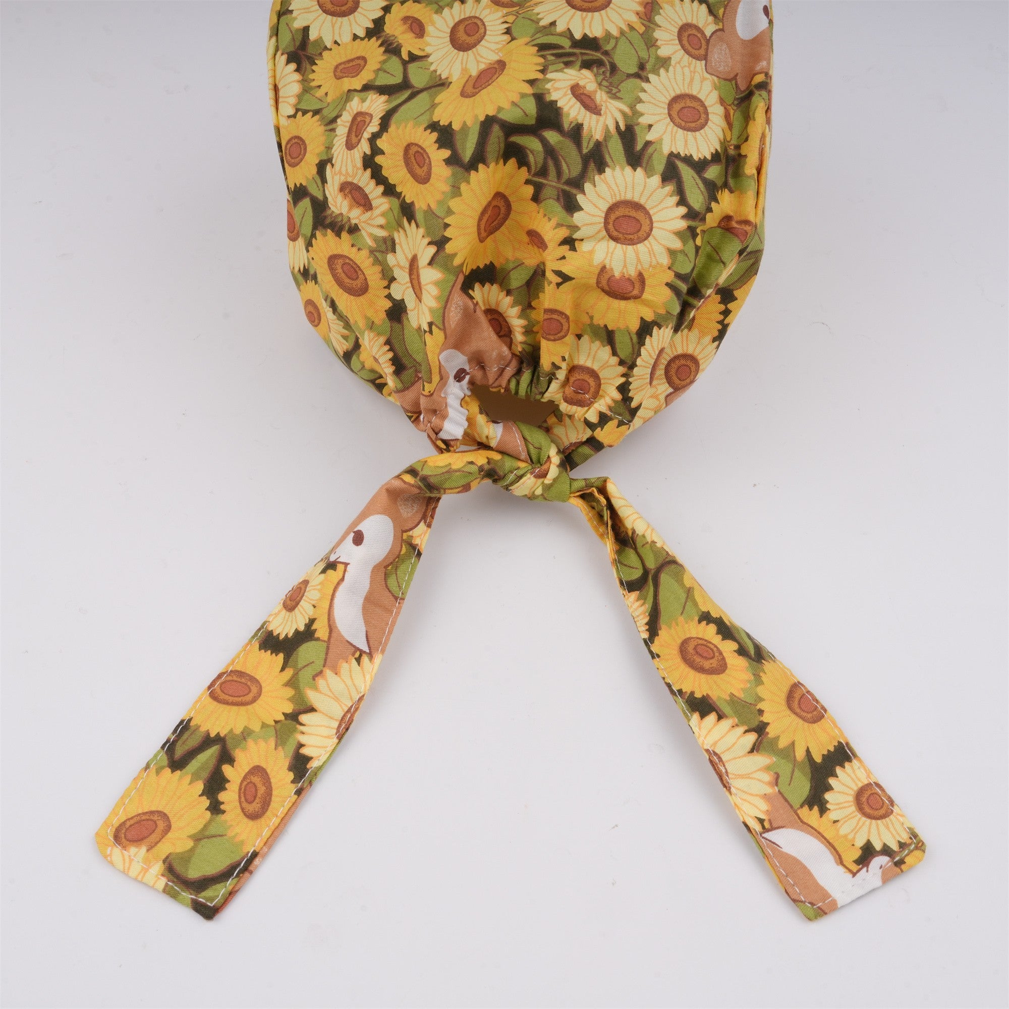 Summer Sunflower Cotton Surgical Scrub Cap - Tieback Style