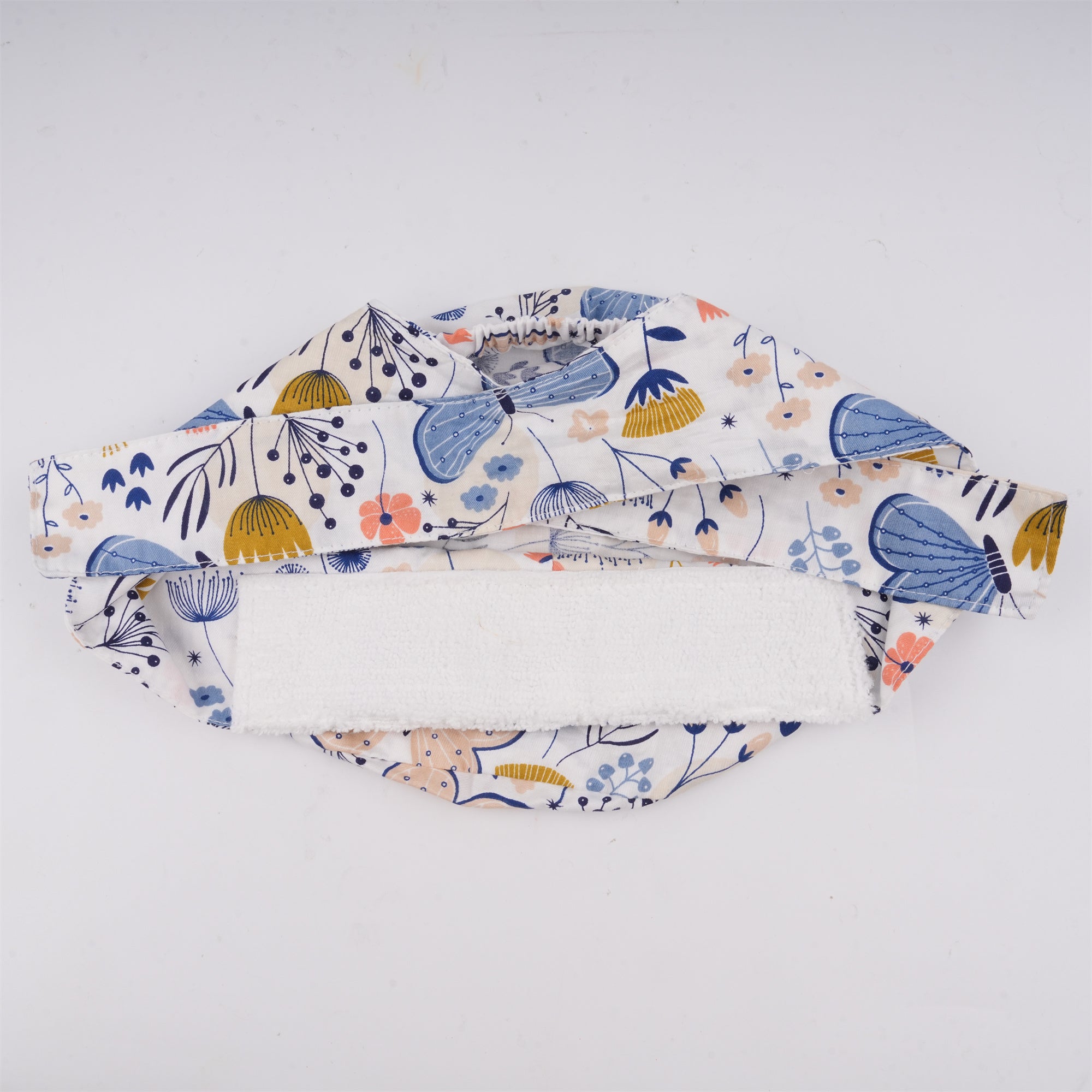 Blue Butterfly Flowers Surgical Scrub Cap - Tieback Style