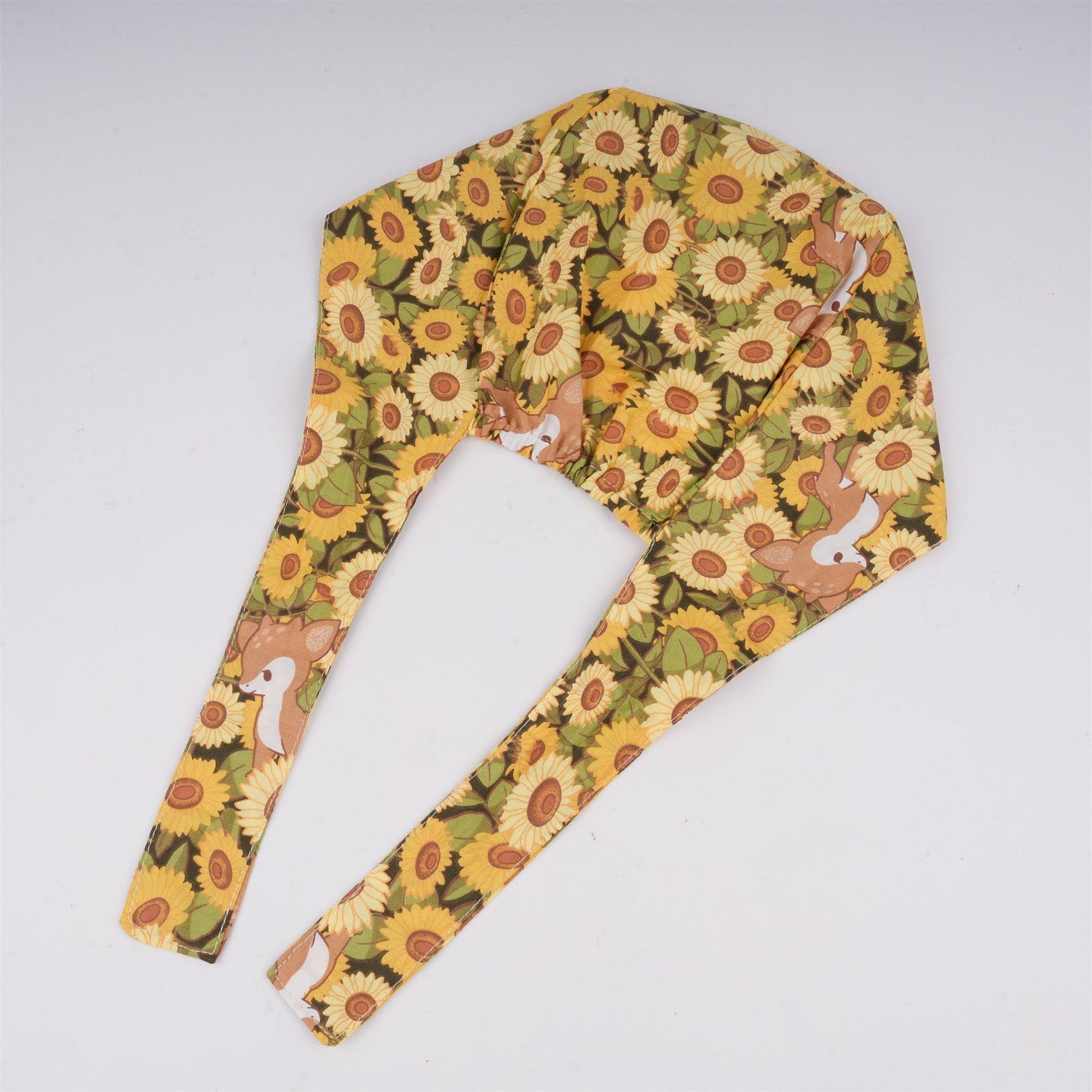 Summer Sunflower Cotton Surgical Scrub Cap - Tieback Style
