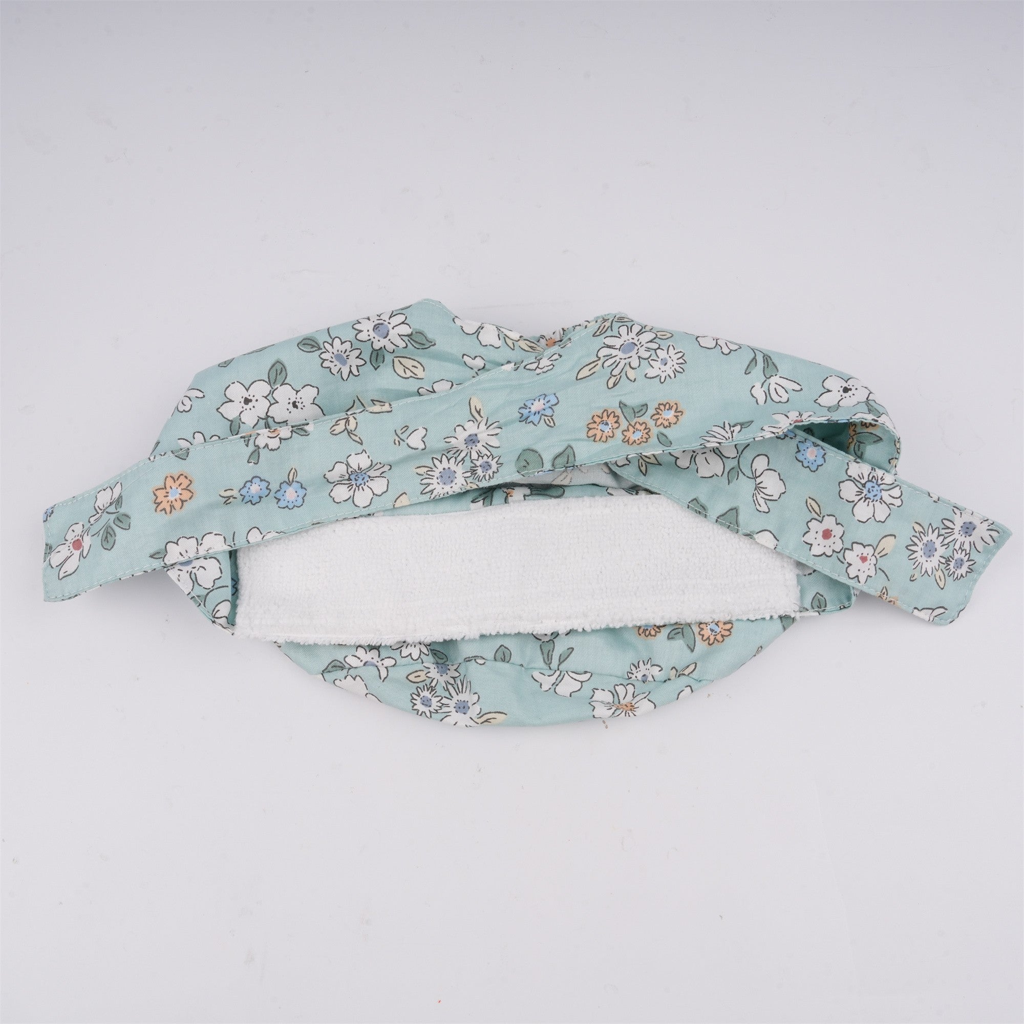 Mint Green Floral Surgical Scrub Cap, Tieback Style Cotton OR hat