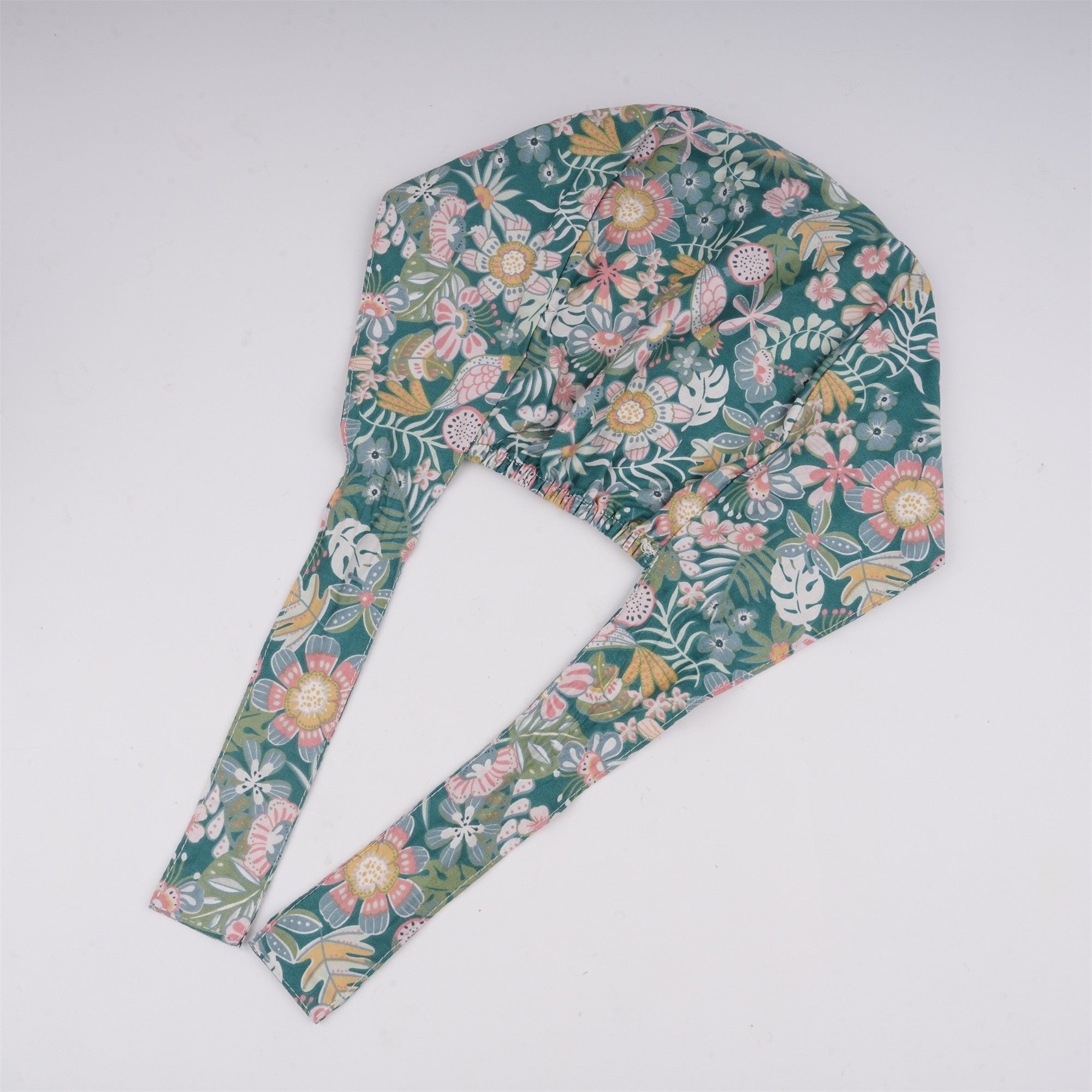 Greeny Plant Cotton Scrub Cap - Tieback Style
