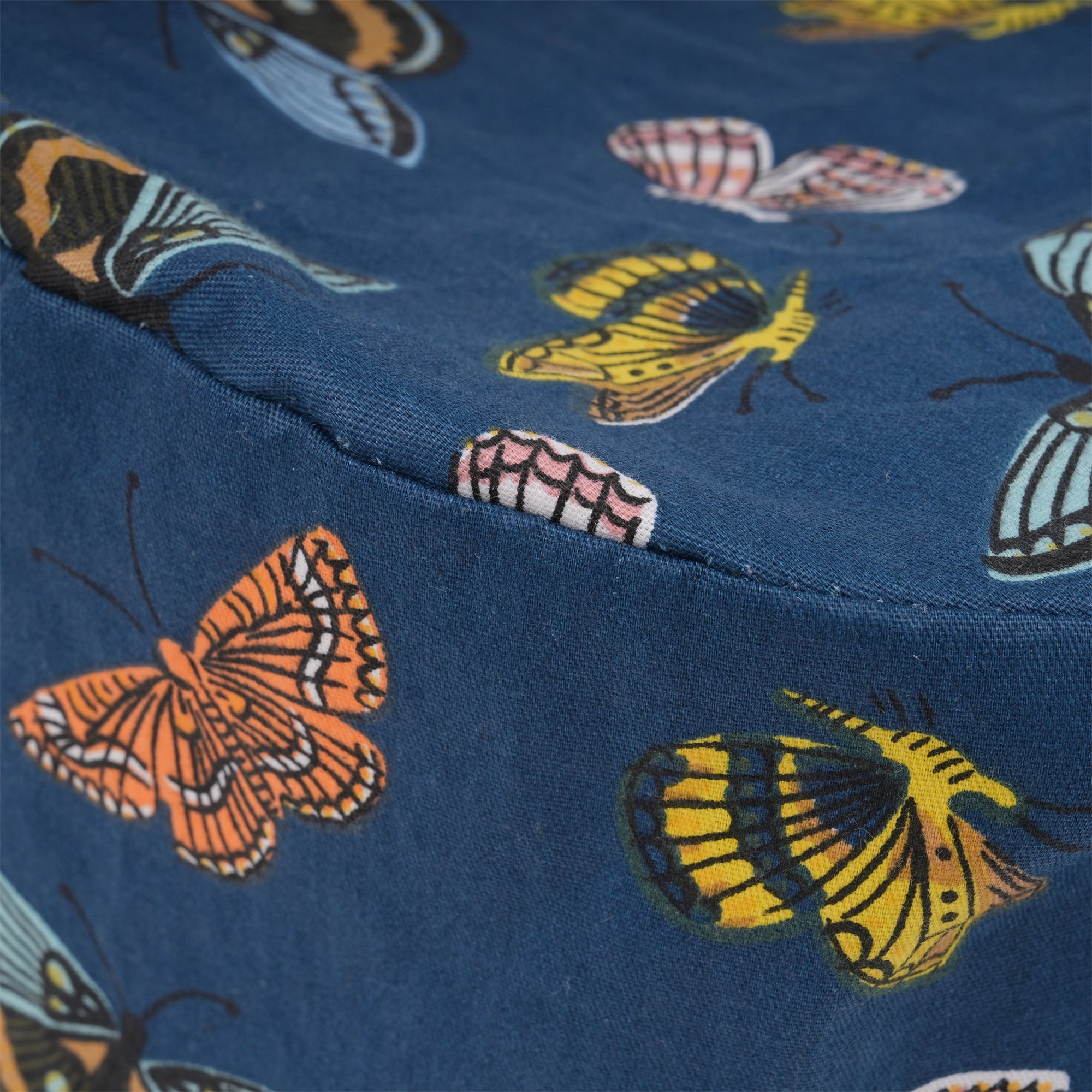 Navy Butterfly Cotton Scrub Cap,Handmade Tieback Style surgical Hat