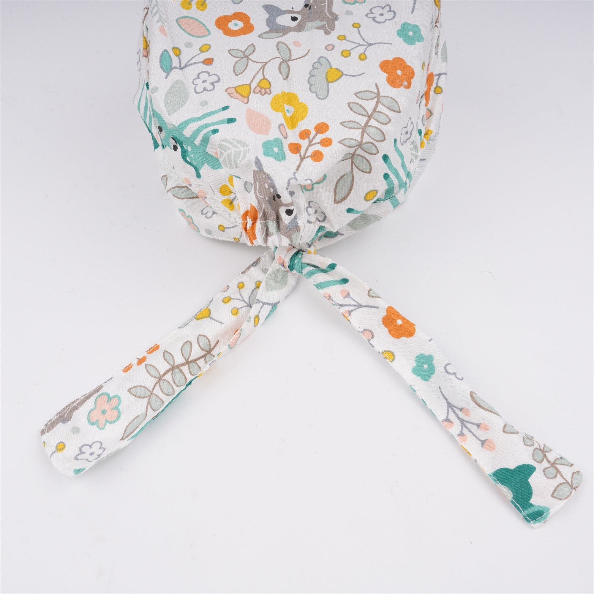 Teal Deer Cotton Surgical Scrub Cap,Handmade Tieback OR Hat
