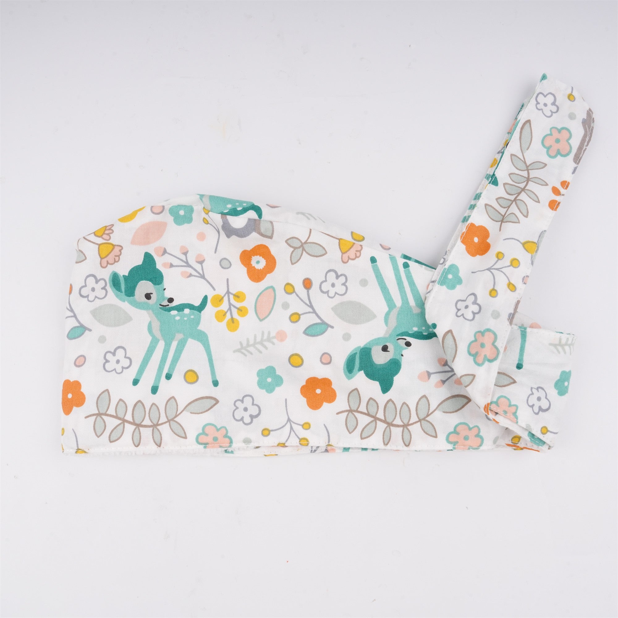 Teal Deer Cotton Surgical Scrub Cap,Handmade Tieback OR Hat
