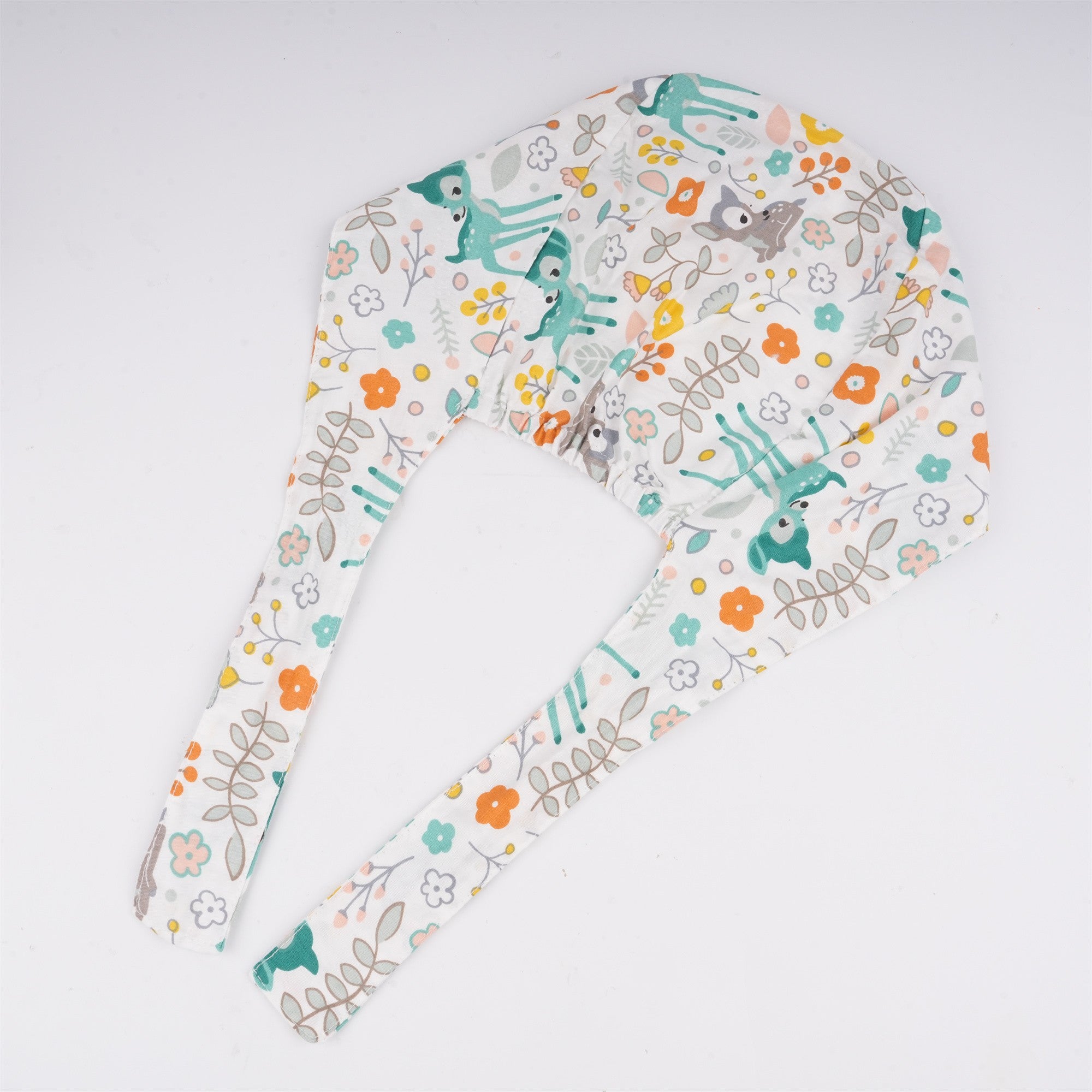 Teal Deer Cotton Surgical Scrub Cap,Handmade Tieback OR Hat
