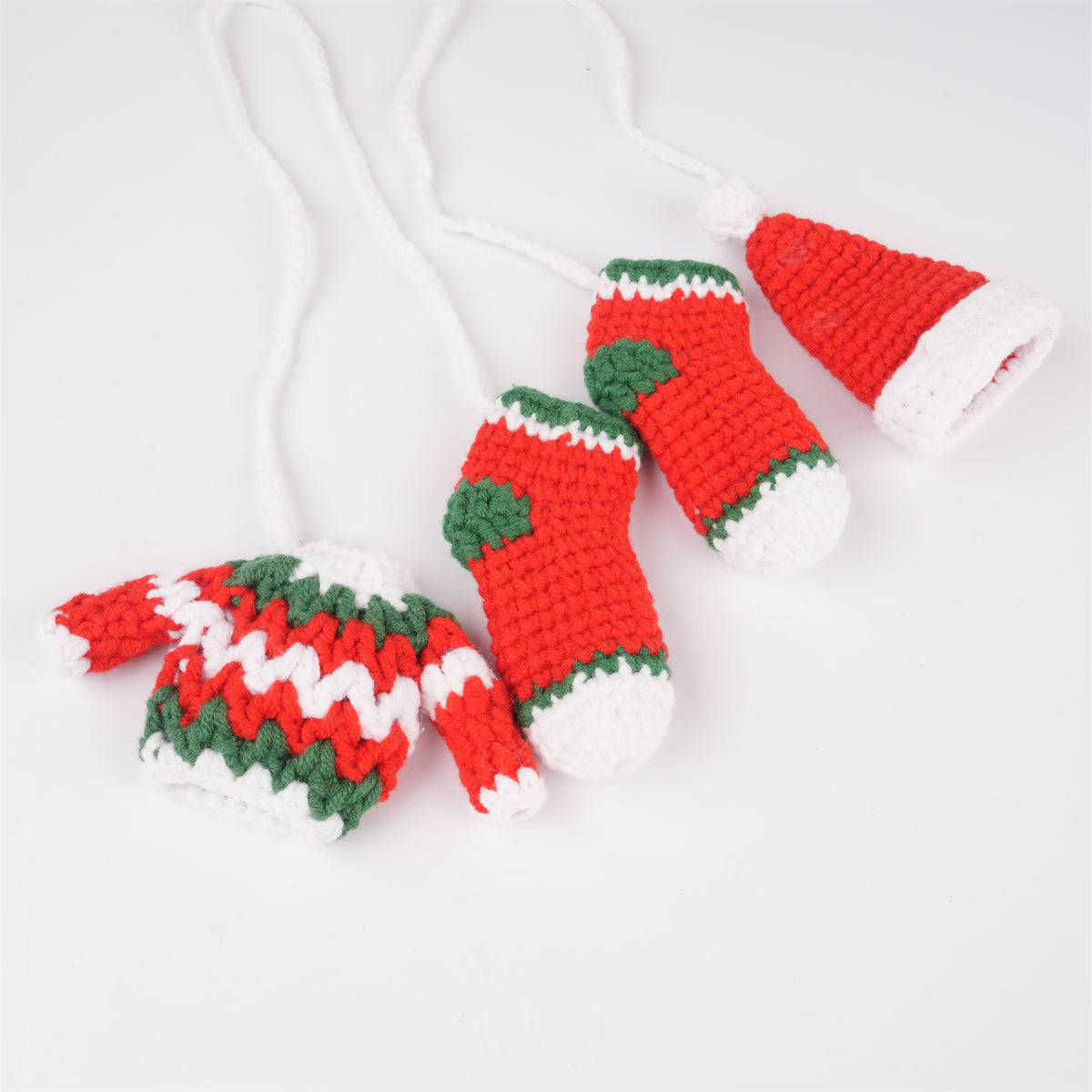 Crochet Christmas Ornaments,Red Mini Car Hanging